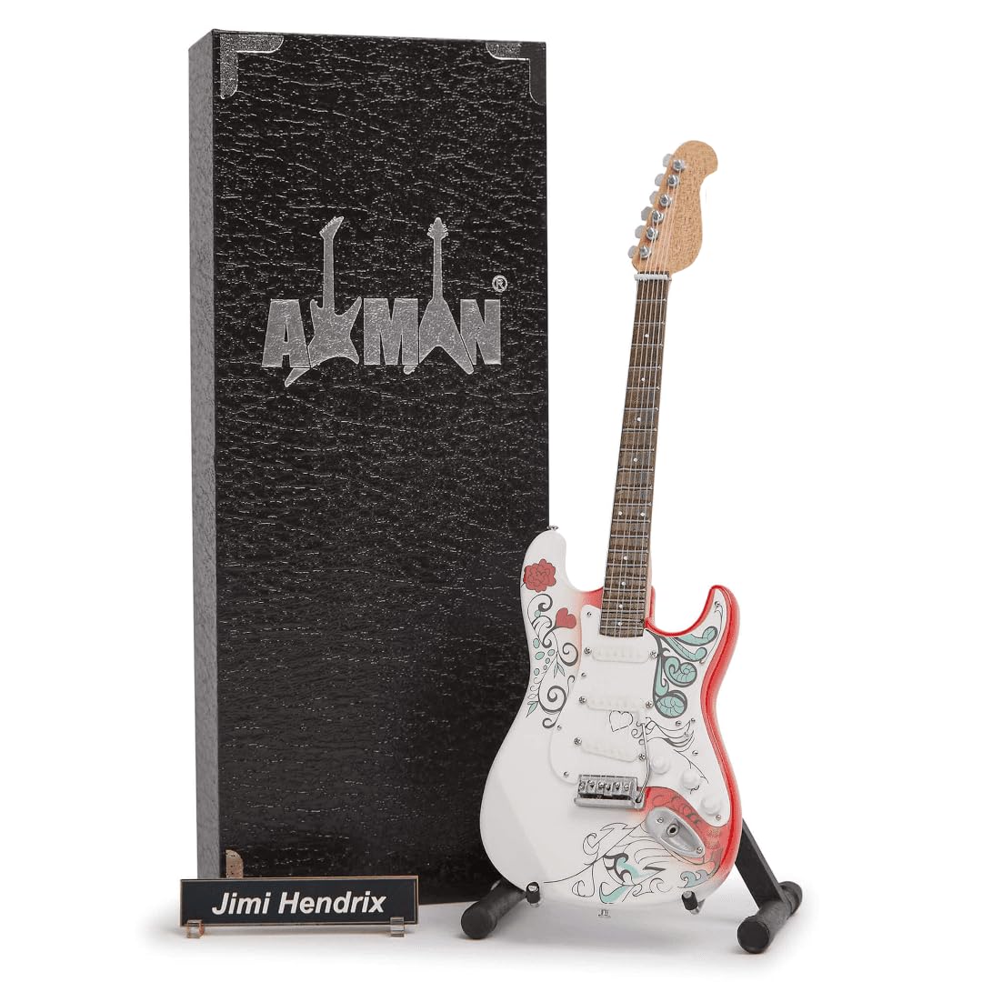 Jimi Hendrix - Chitarra in miniatura - Regali musicali - Ornamento fatto a mano