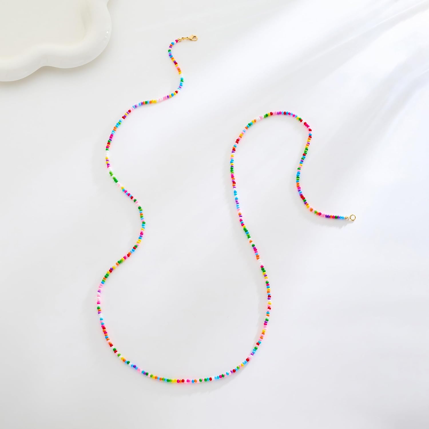Colorful Beaded Necklaces for Women - Boho Rice Beaded Long Layered Necklace, Colorful Bead Chain Jewelry Gifts | Anthropologie Jewelry for Women - Image 4