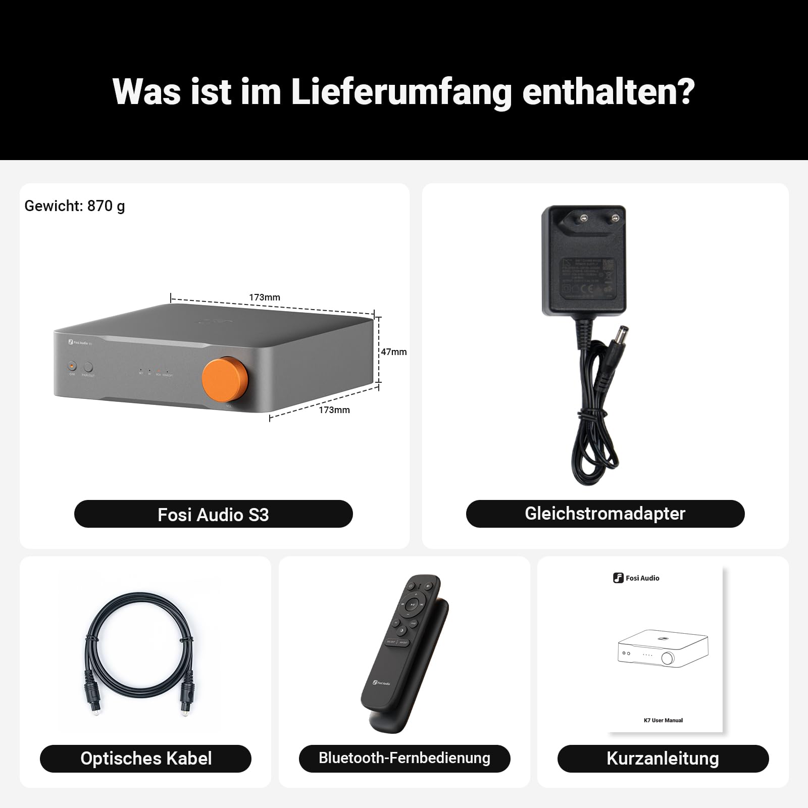 Fosi Audio S3 Hi-Fi-Musik-Streamer Digitaler-Vorverstärker, AK4493SEQ DAC, Wi-Fi 6, Bluetooth 5.3, mit XLR-Symmetrie/Optisch/Sub-Ausgang/HDMI eARC, AirPlay 2, Spotify Connect, Tidal, 5-Band-EQ