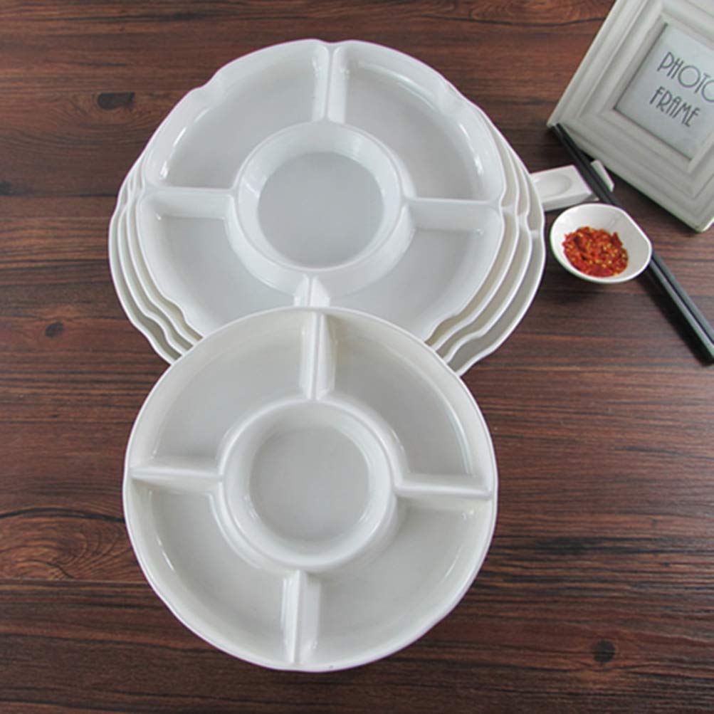 DOITOOL 2-Piece Divided Serving Dish - Melamine Appetizer Platter With 5 Compartments - View #12