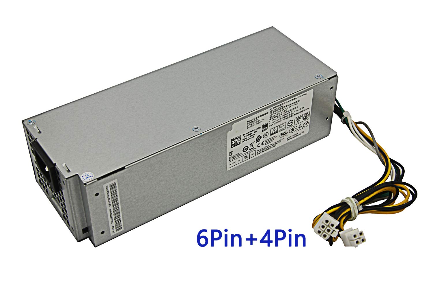 Asia New Power - 240W Power Supply for Dell OptiPlex 3046 3050 5050 7050 Mini Tower H240ES-02 L240ES-00 J61WF DK87P F484X (6Pin + 4Pin Connector)