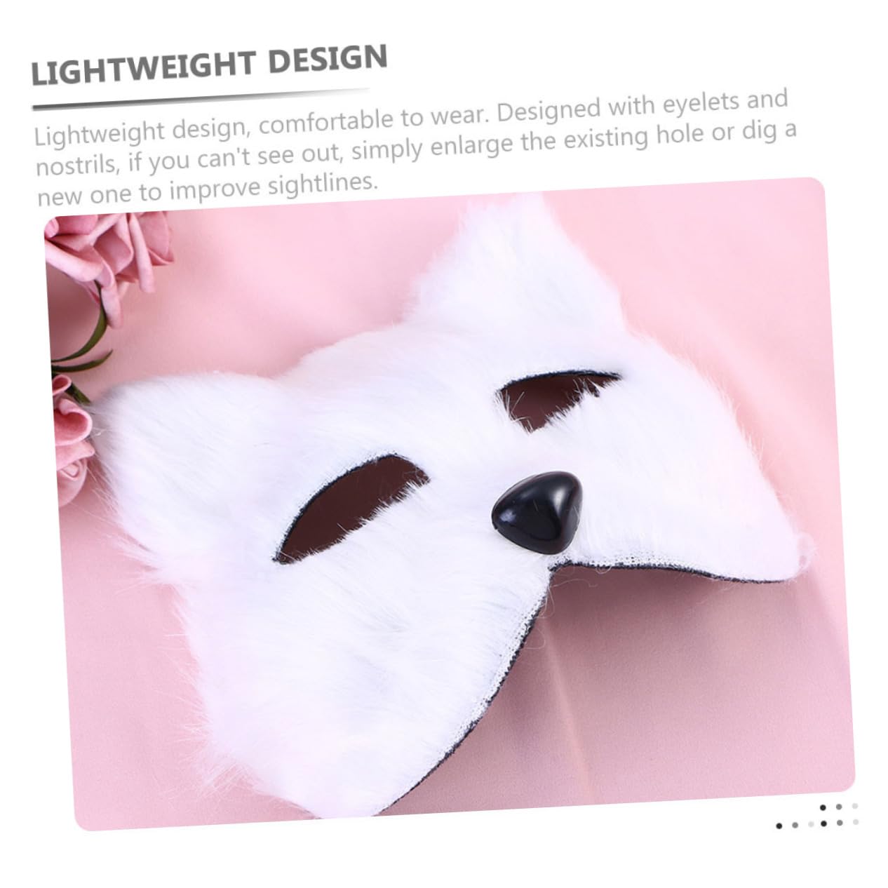 BESTonZON Halloween Half Mask Fox Mask for Adults Japanese Style Breathable and Comfortable