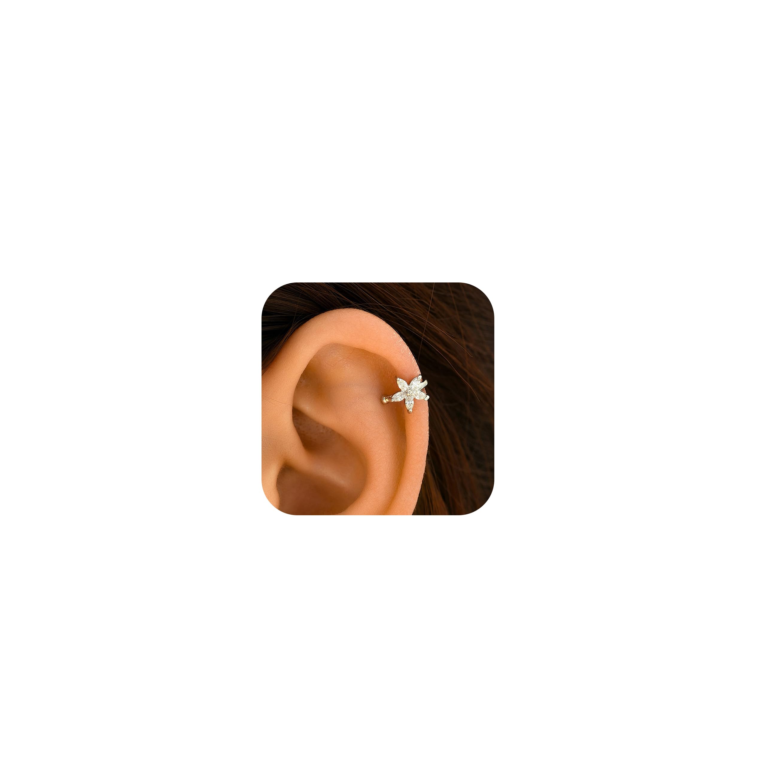 Ear Cuff Earrings for Women Non Piercing Faux Earring Cuff Rose Gold Earring Cuffs Non Pierced Lightweight Hypoallergenic Cartilage Earrings Fake Earrings for Girls Jewelry Gift