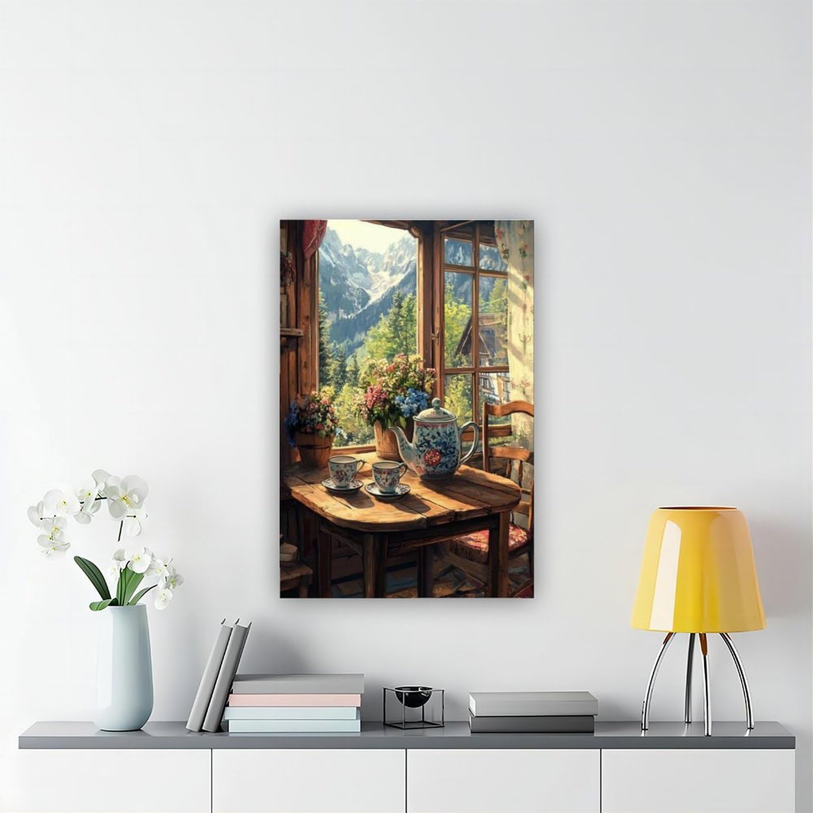 UTGN Teeservice Aus Den 60er Jahren Leinwandposter Schlafzimmer Dekor Landschaft Dekor Geschenk 50 x 75 cm