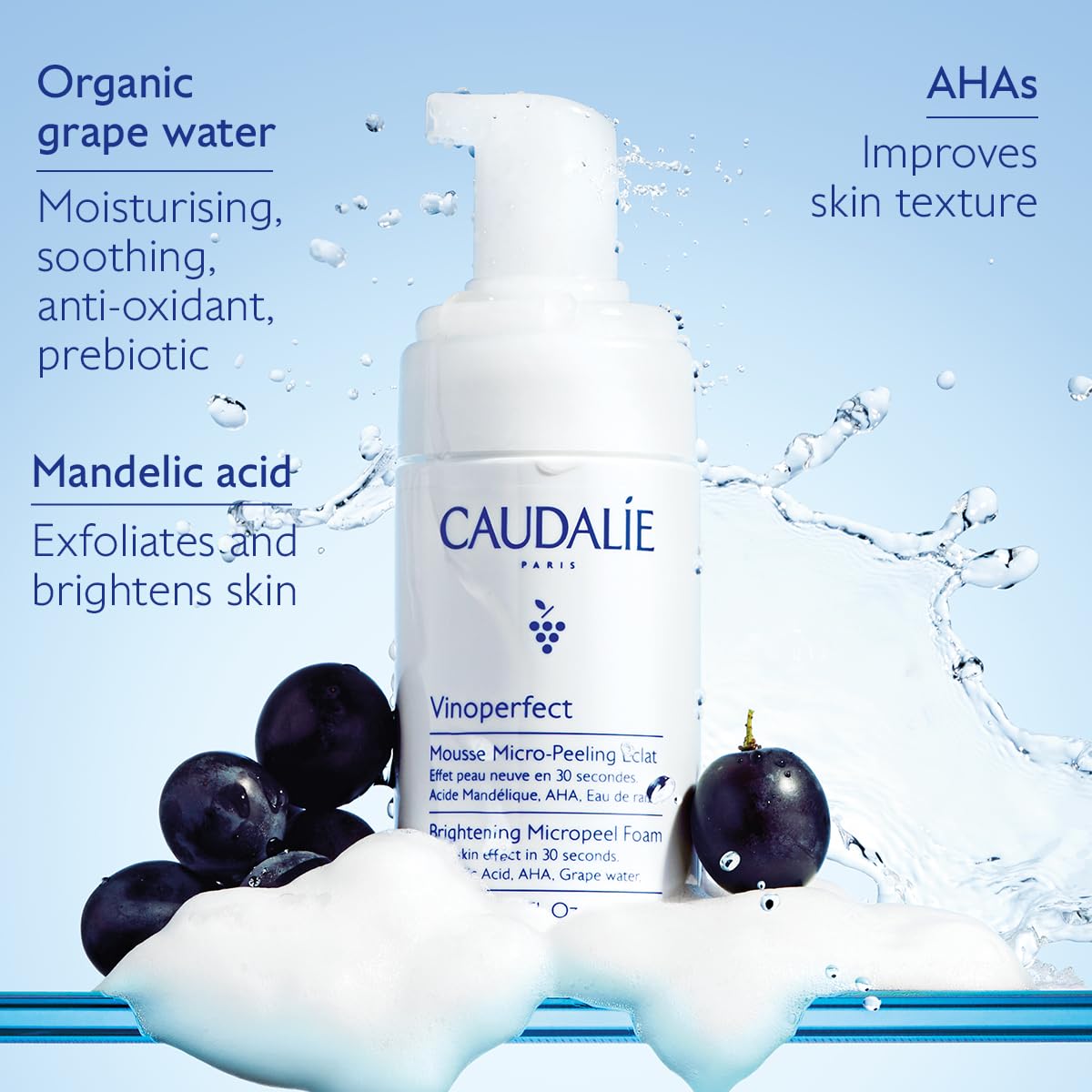 Caudalie Vinoperfect Brightening Micropeel Foam 50mL, White - Image 3