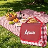 AUAUY Coperta da Picnic, 200 x 150 cm Coperta Picnic Impermeabile, Rosso
