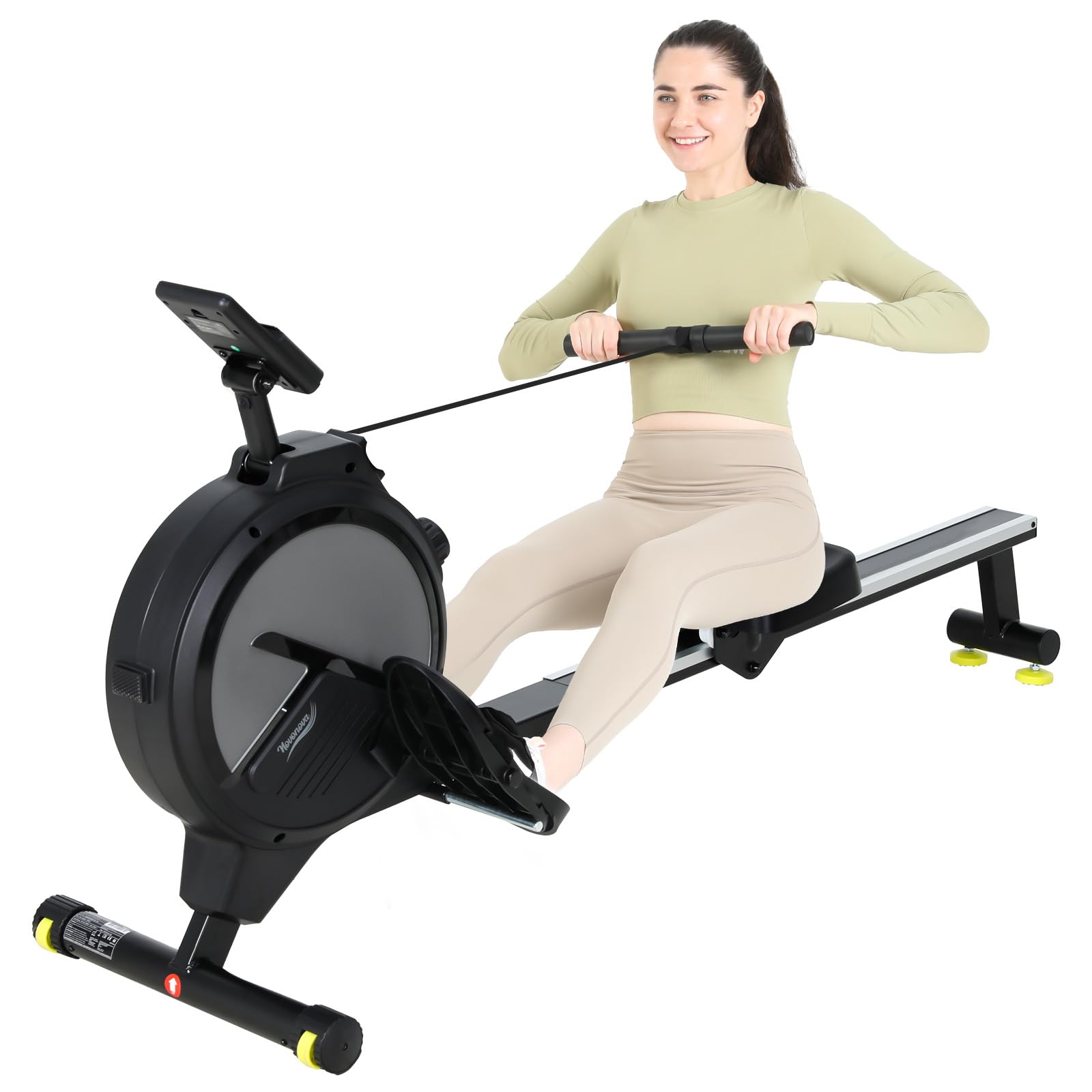Rameur d'Appartement à 16 Niveaux de Résistance Magnétique, Rameurs Silencieux Glissière Lisse, Rameurs Appartement Magnétique Ecran LCD, Rameur Musculation Fitness, Rowing Machine Bureau
