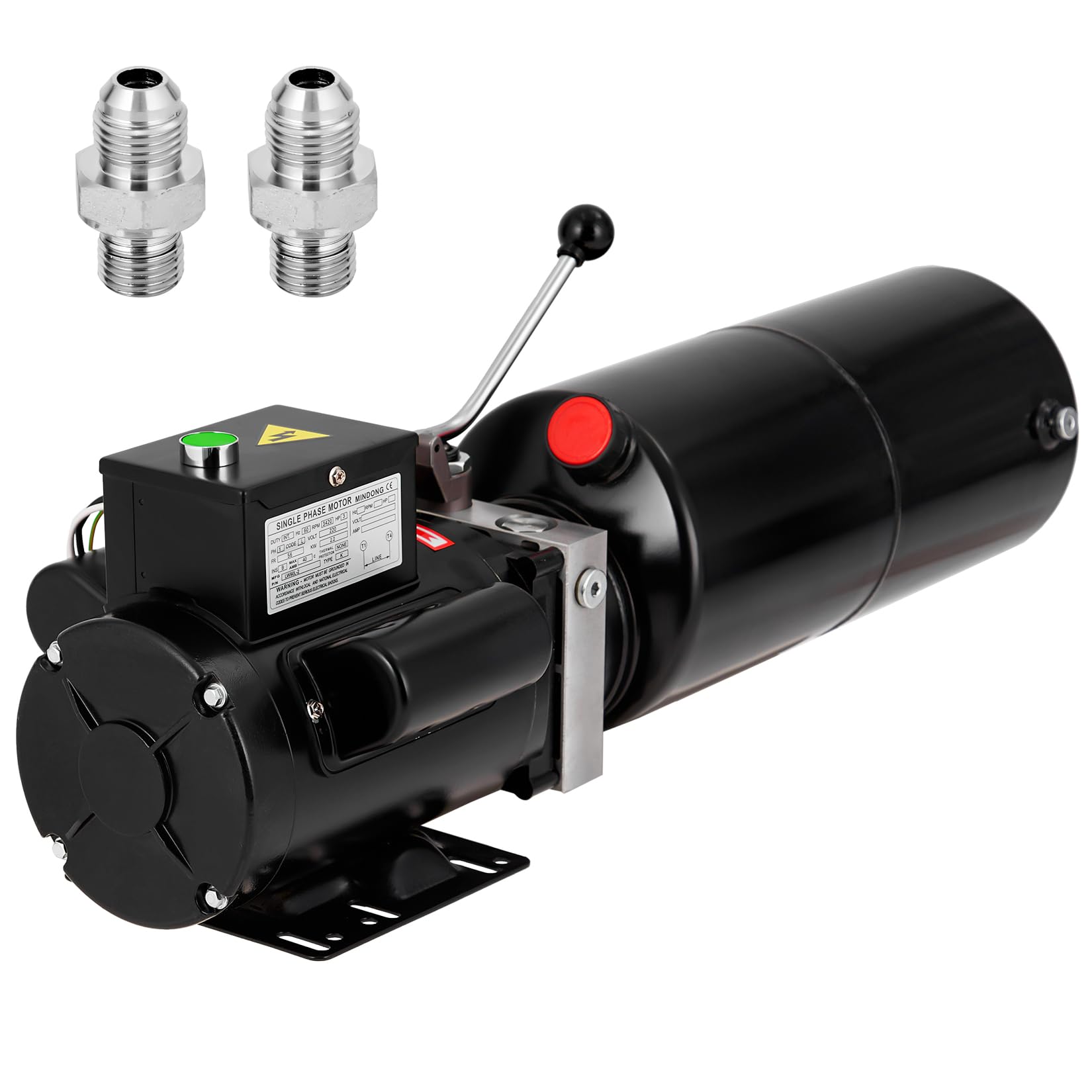 Hydraulikpumpe 220V, Hydraulikaggrega mit 10L Stahl Tank, 3000W 21 MPa Hydraulikaggregat 10,5 Qt Öltank, Einfachwirkendes Hydraulic Power Pack für Autoreparatur Hebebühnen und Hydrauliksysteme