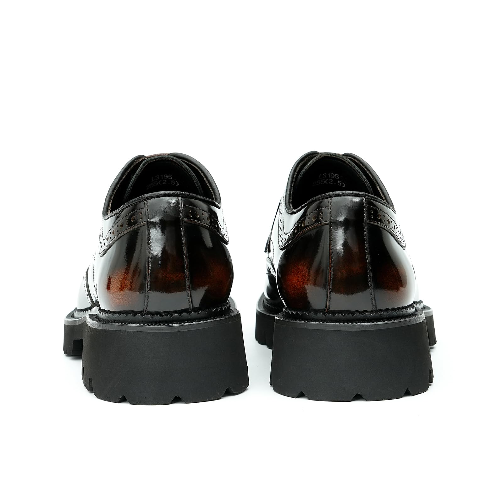 Generisch Herren Lackleder Dicke Sohle Brogues Formelle Schnürschuhe Kleid Schuhe