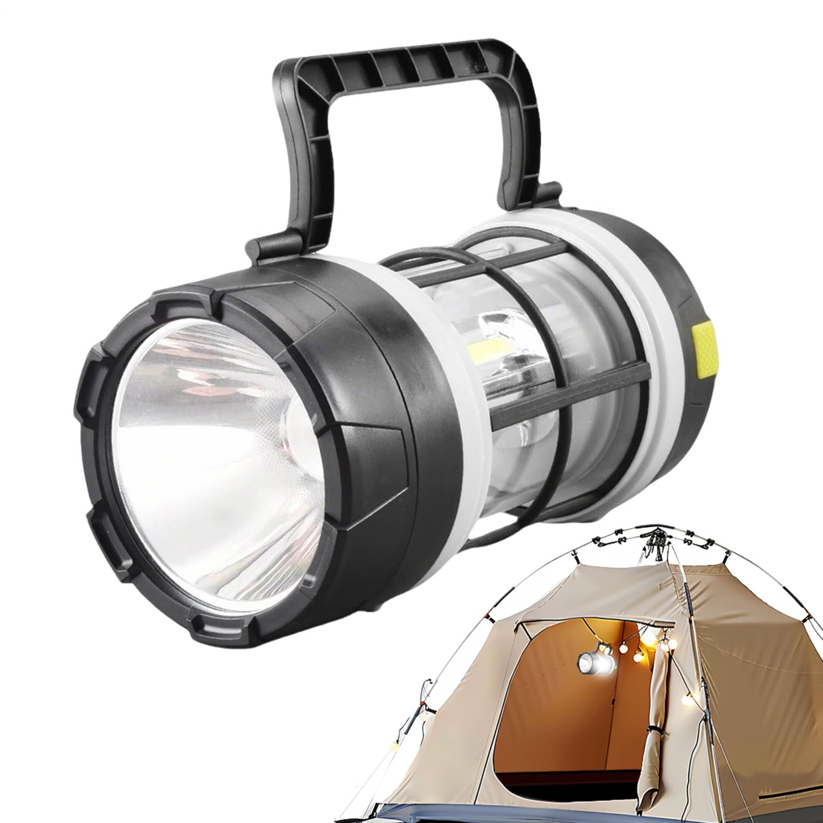 Linterna De Camping Recargable, Linterna Solar LED, Luz Tienda Campaña De Alta Luminosidad, 5 Modos, Carga USB, Lámpara SOS, Compatible Con Carga Teléfono Móvil, Para Cortes Luz, 16,7x8,7x8,7cm