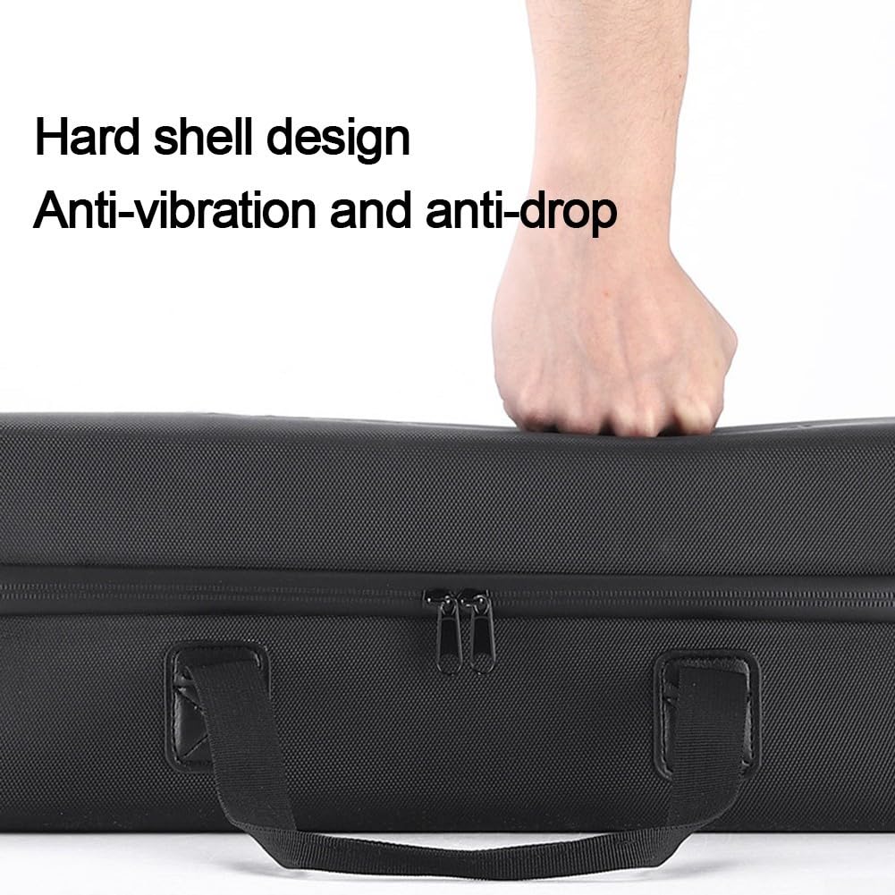 Hartschalen-Akku-Aufbewahrungstasche für E-Bike, 46 x 16 x 10 cm, große Kapazität, wasserdichte PU/EVA-Tasche mit verstärkten Kunstledergriffen und internen Netztaschen