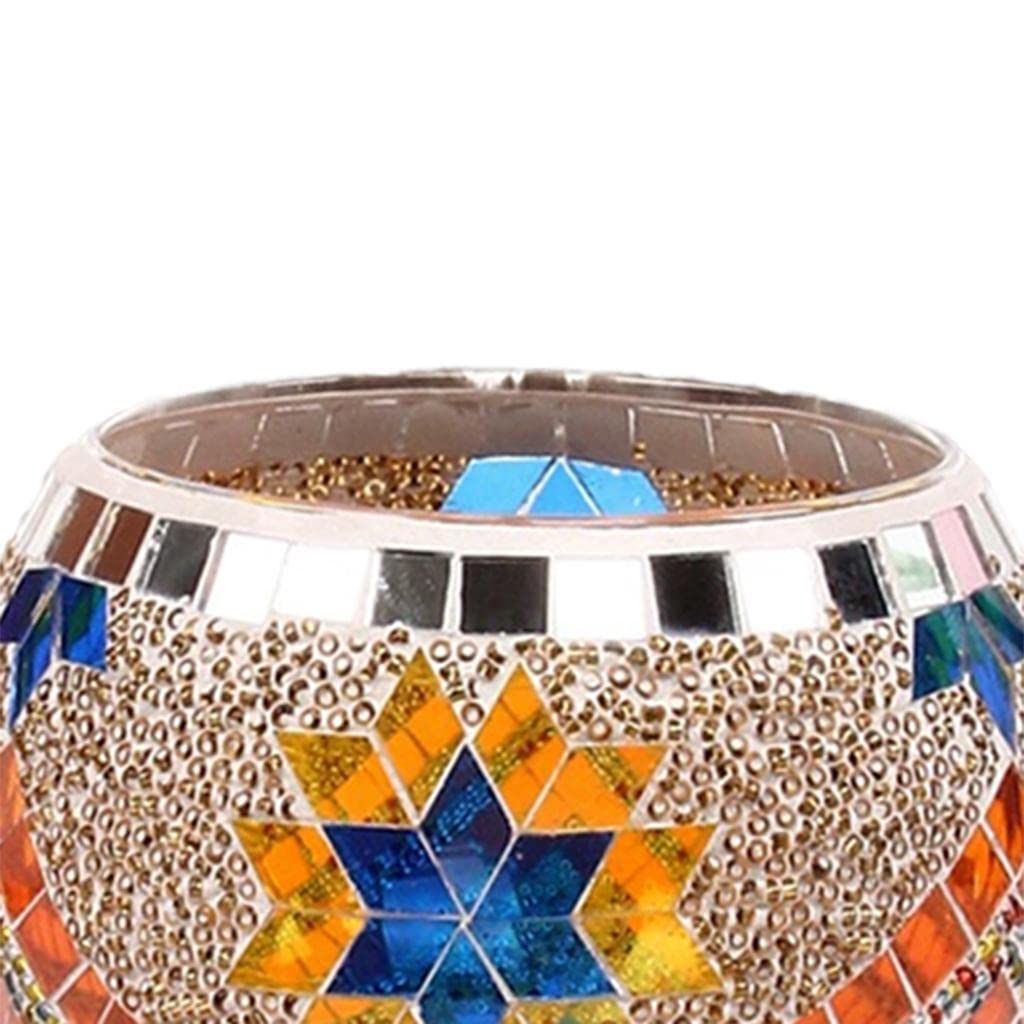 3 set Mosaik Glas Kerzenhalter Teelicht Kerzenhalter für Hochzeit Gelb Orange