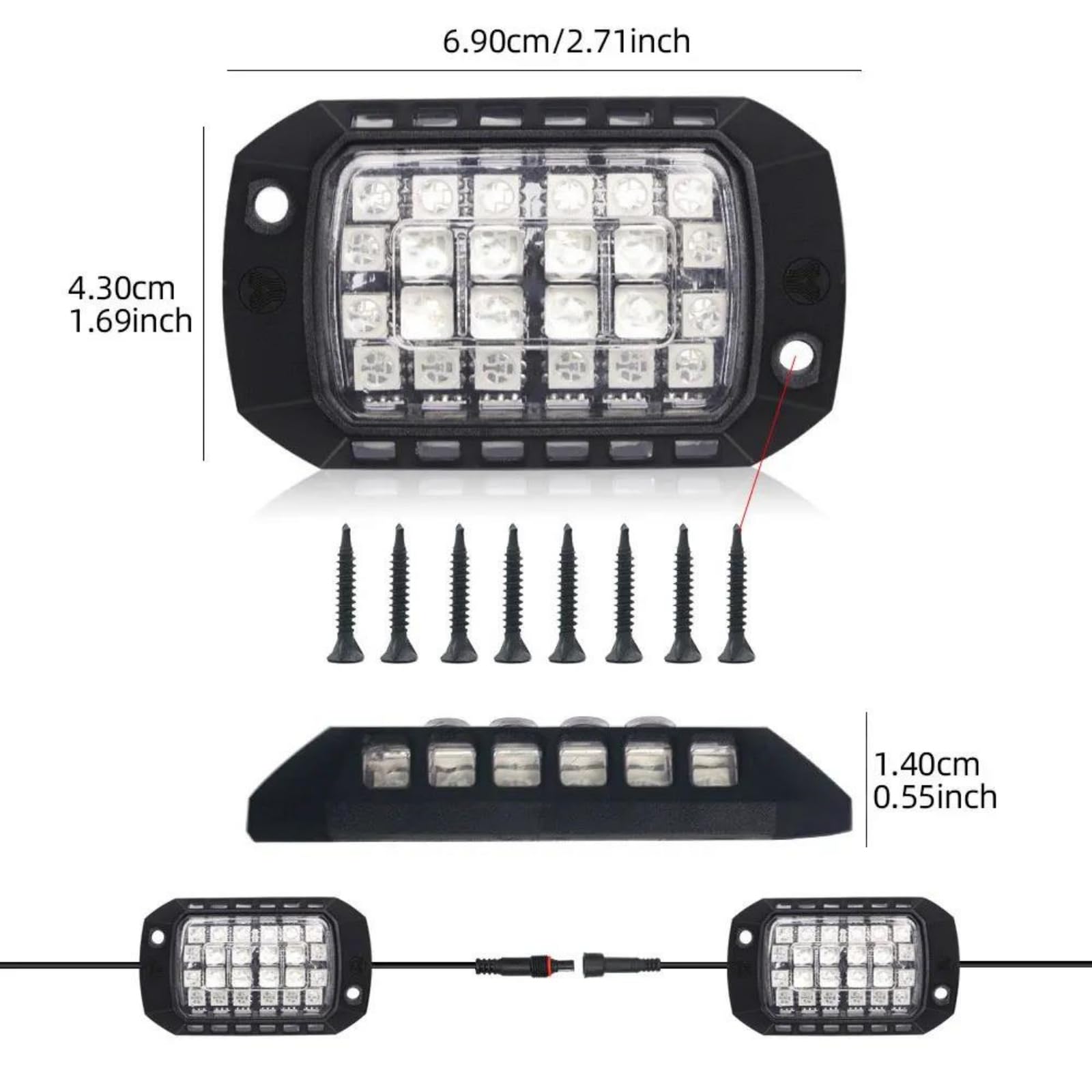 Listwa przypodłogowa samochodowa LED Atmosphere Light4x 8X 12X Led Dekoracyjne światło Oświetlenie podwozia Pilot zdalnego sterowania RGB/App Lights RGB LED Lampa podwoziowa do 12V,6in1