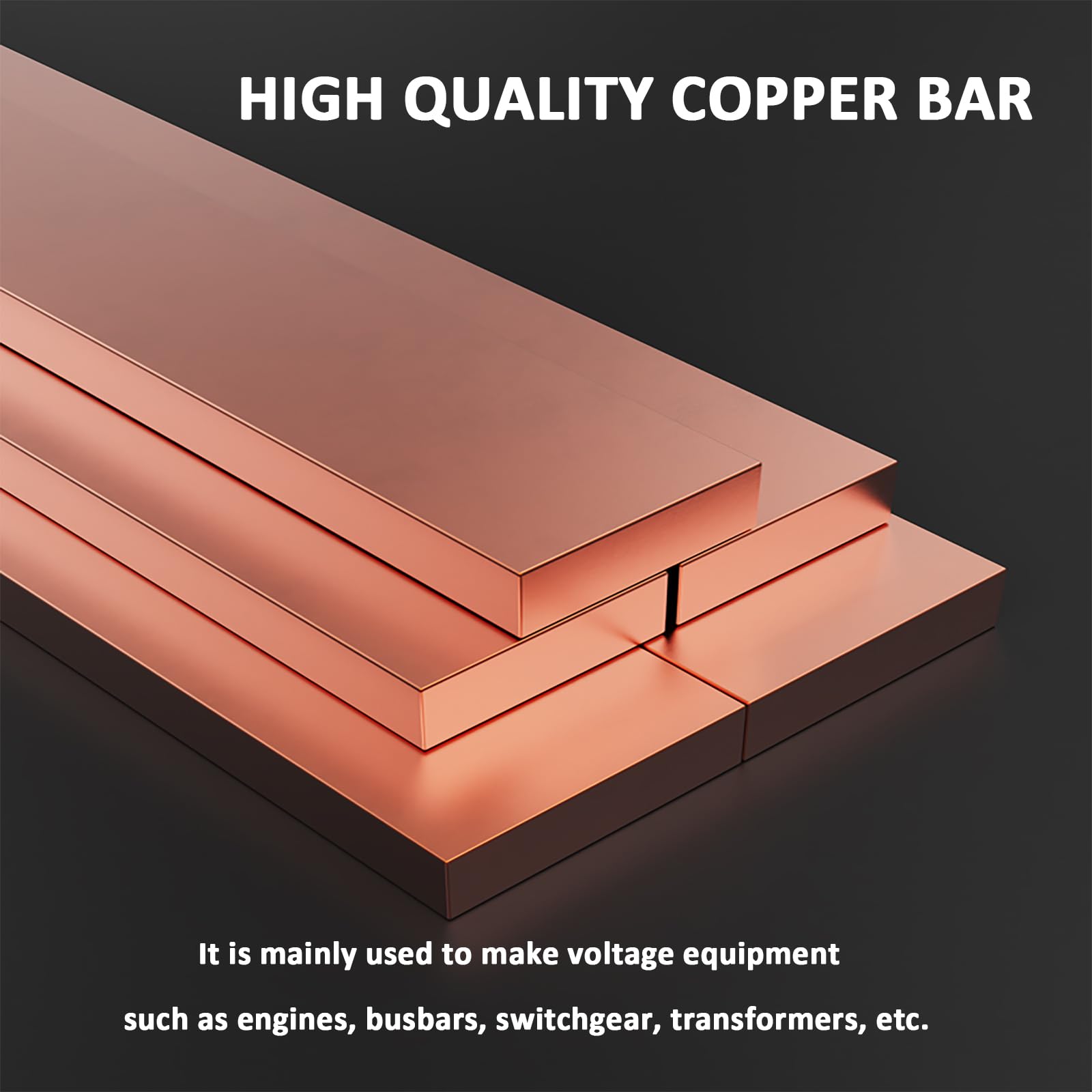 Ancho: Barra Plana de Cobre de 10 mm, Diferente Espesor, Barra colectora de Cobre sólido de 500 mm de Largo, Placa de Culata, Bus, láminas de Metal sólido para la elaboración,10mm