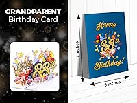 Vista 9 de iGifts And Cards Tarjeta desplegable 3D de feliz cumpleaños 88 – Diseño azul con números de purpurina, globos, pasteles y regalos – Tarjeta