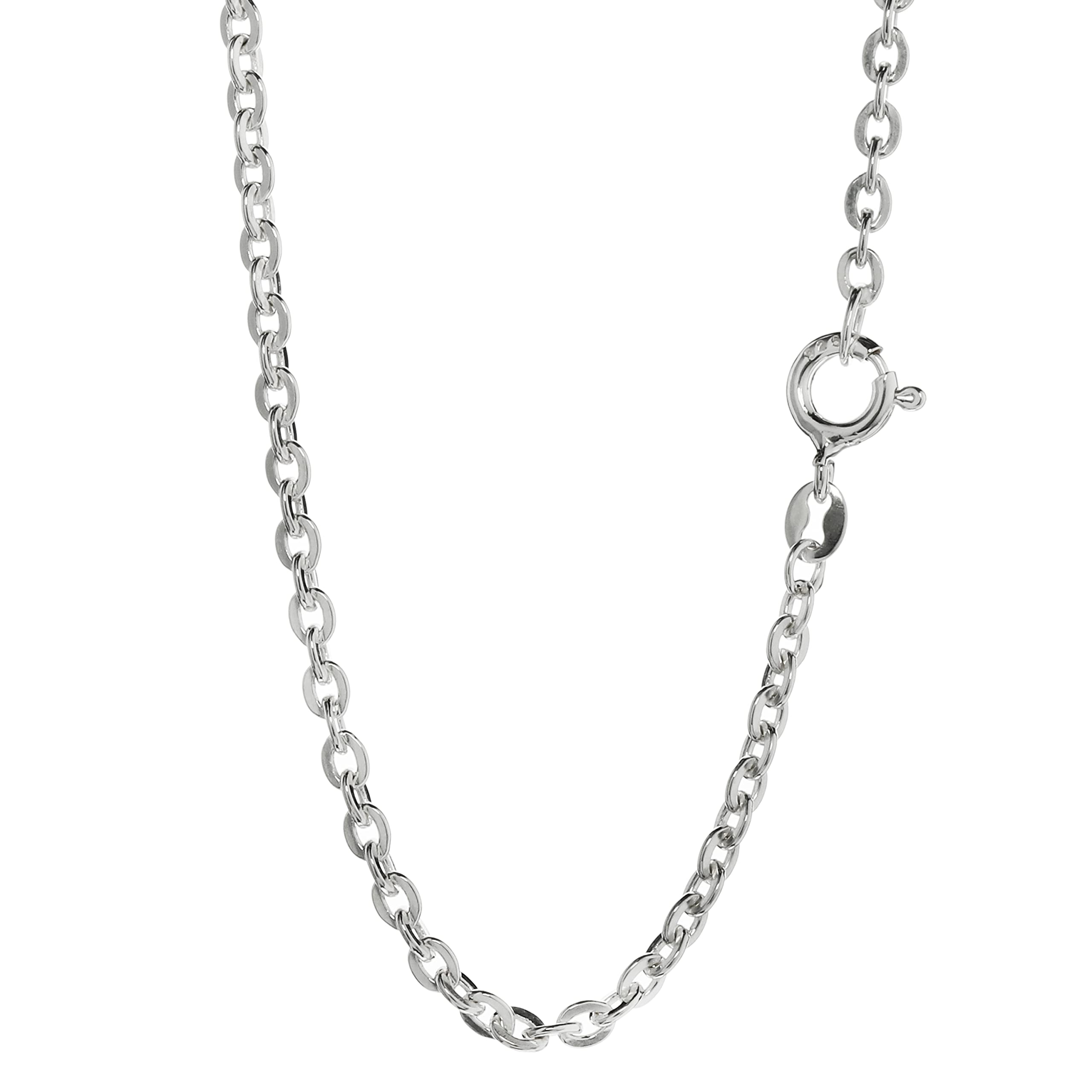 Collana In Argento 925 Con Catena Ancorata Larga 3,8mm 65cm