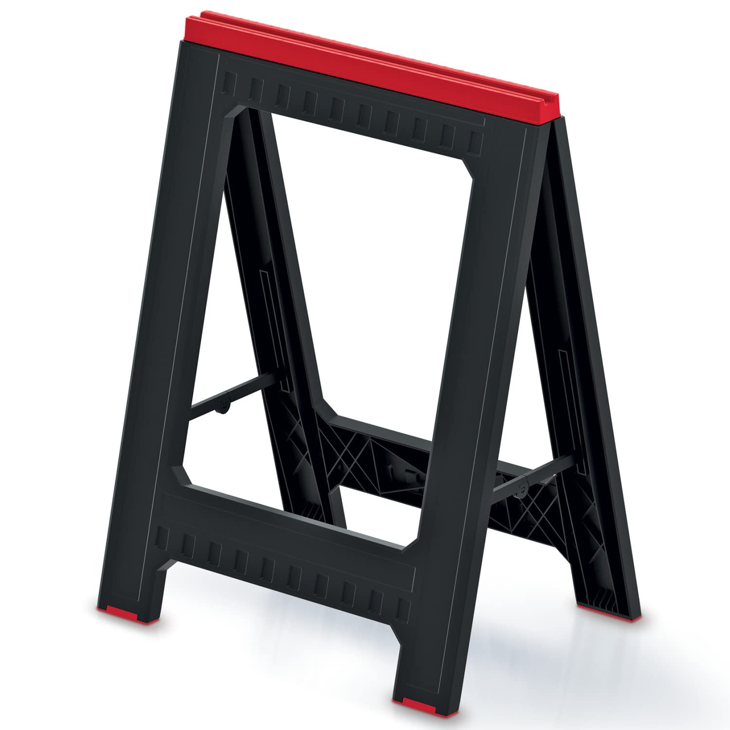 Caballete de trabajo plegable (1 unidad, plegable, soporte fijo, patas antideslizantes, capacidad de carga de 350 kg)