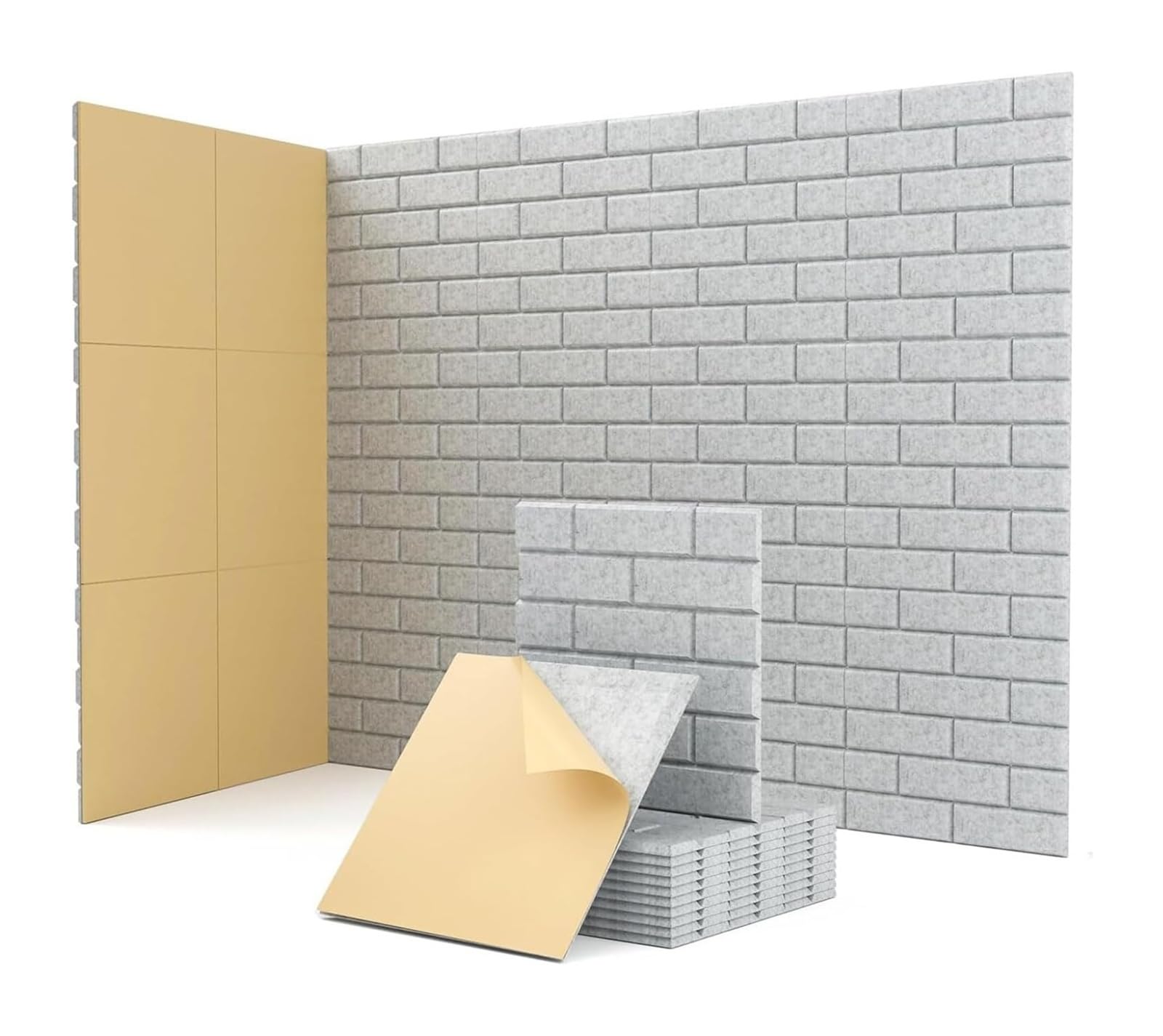 Panele ścienne dźwiękochłonne, panele samoprzylepn 12 Pcs Acoustic Sound Absorbing Panels Multicolor Self-Adhesive 30x30 cm Wall Ceiling(Gray)