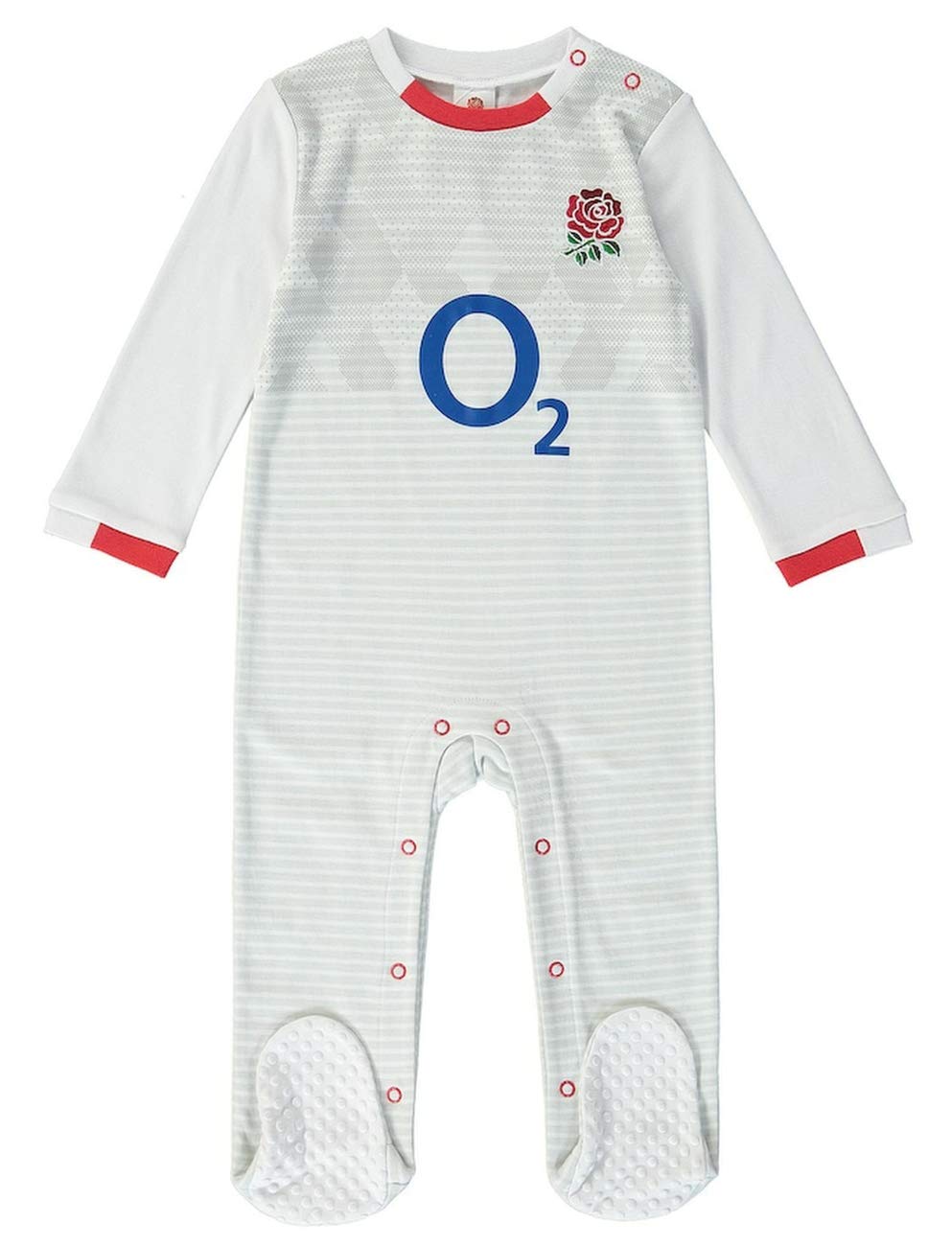 Brecrest White England Rugby Rfu Baby Sleepsuit Romper | 2020/21 Kit Design (0-3 Months)
