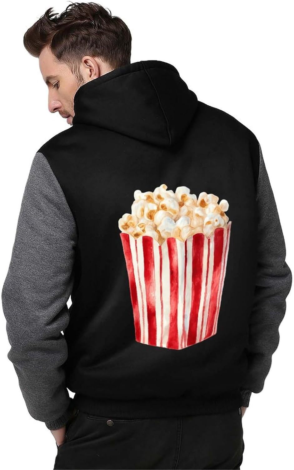 Popcorn Box Men's Fleece Hoodie Jacket Coat Warm Casual Sweatshirt with Pockets