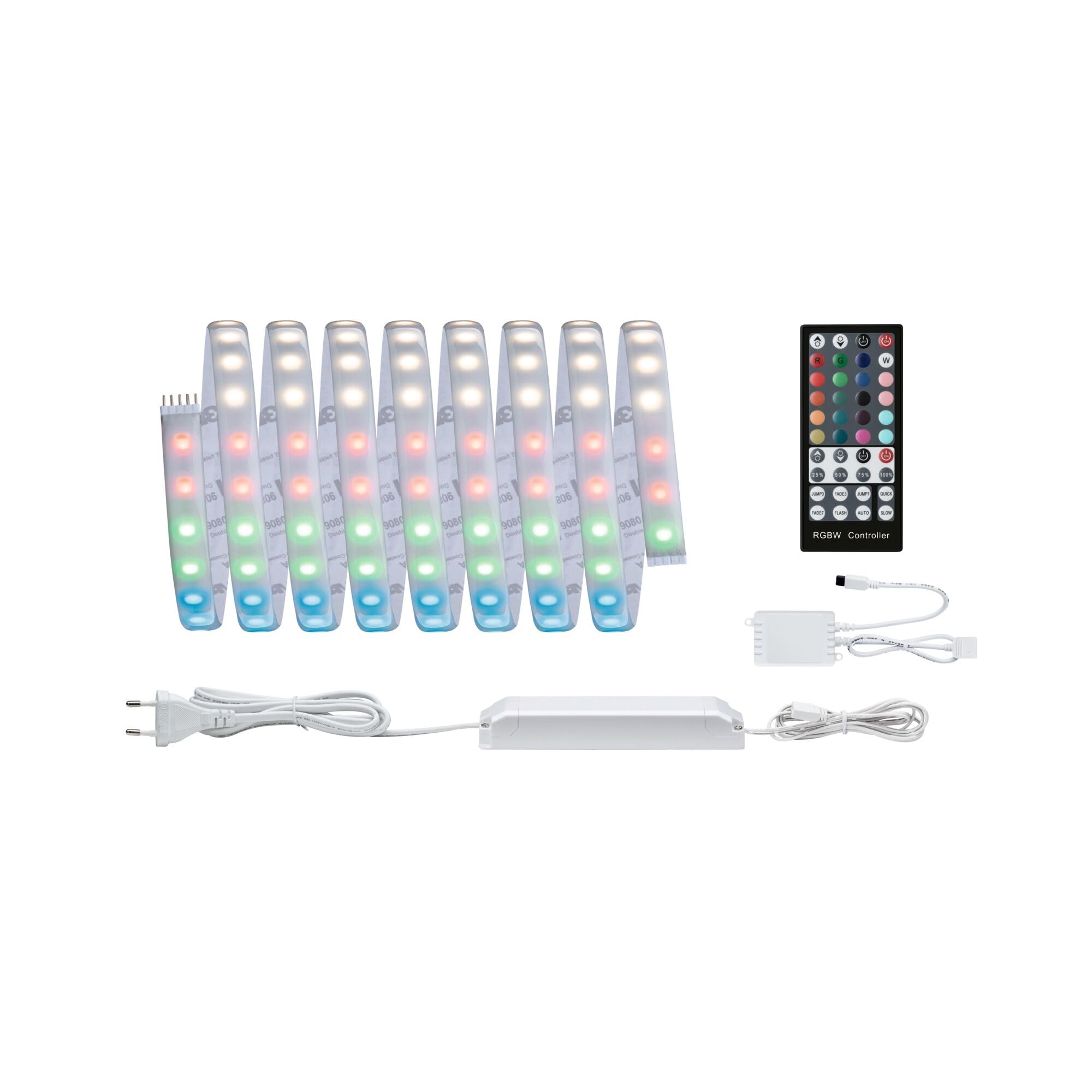 Paulmann 70529 MaxLED 1000 LED Strip RGBW Basisset IP44 33W 1000lm/m dimmbar 3m Silber Kunststoff 72LEDs/m 75VA
