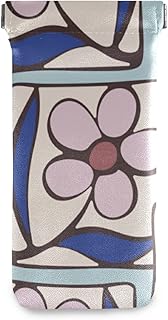 susiyo Multi-colored Abstract Flowers Glasses Case Portable Microfiber PU Leather Soft Sunglasses Bag Eyeglasses Pouch Holder Squeeze Top for Women Men