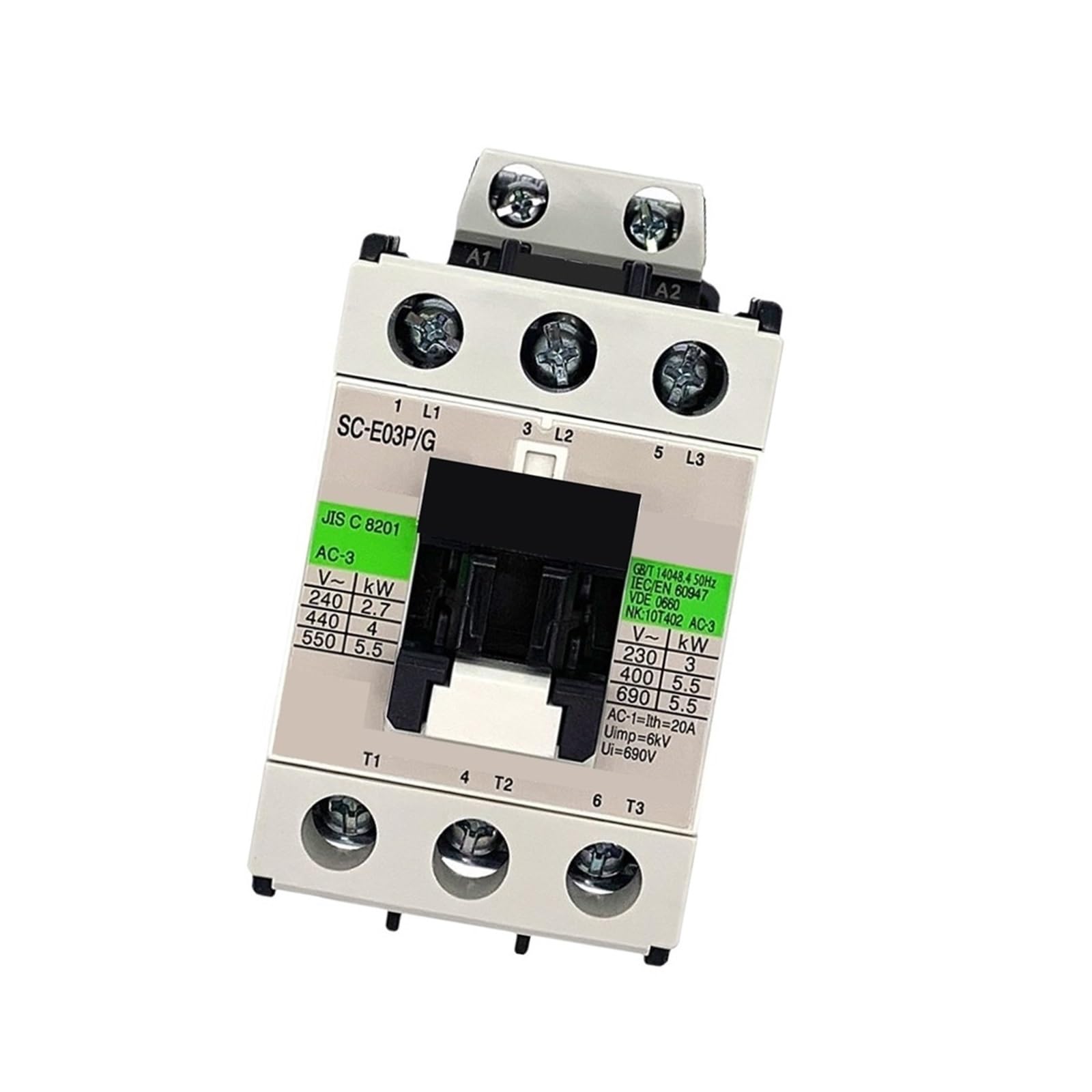 Contactor SC-E03P/G 24V 12A DC bobina para protección de motores industriales
