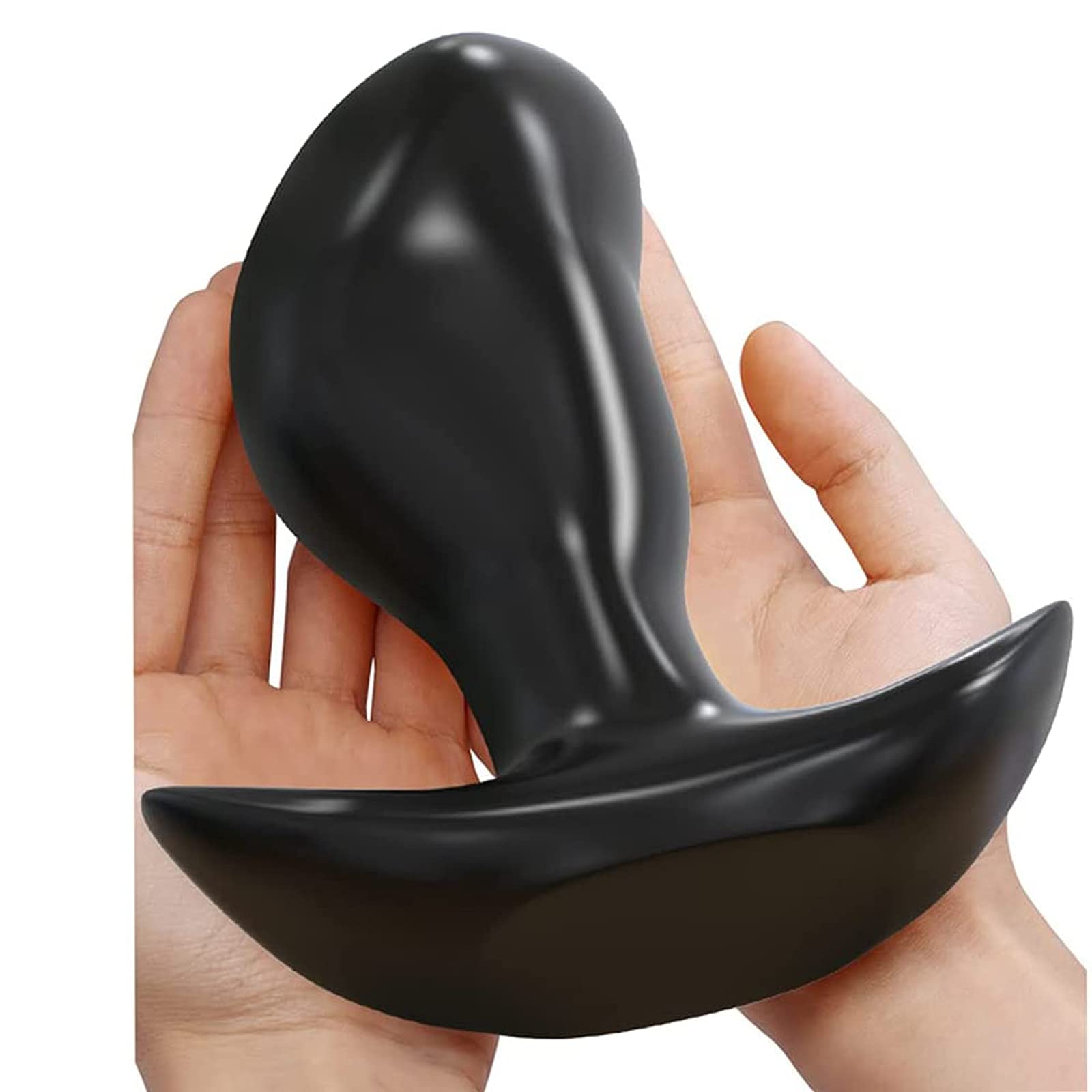 Plug anale Butt Plug Massaggiatore prostatico Grande Medio Piccolo Plug anale Butt Plug con base di ancoraggio Set di giocattoli sessuali in silicone per principianti Uomini esperti(Schwarz,XL)