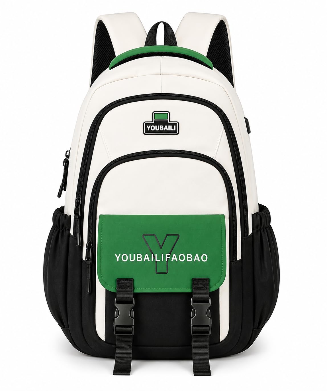 YOUBAILI Girls College Backpack, Multi-Compartment School Bag with Side Pockets, Casual Daypack-image-2