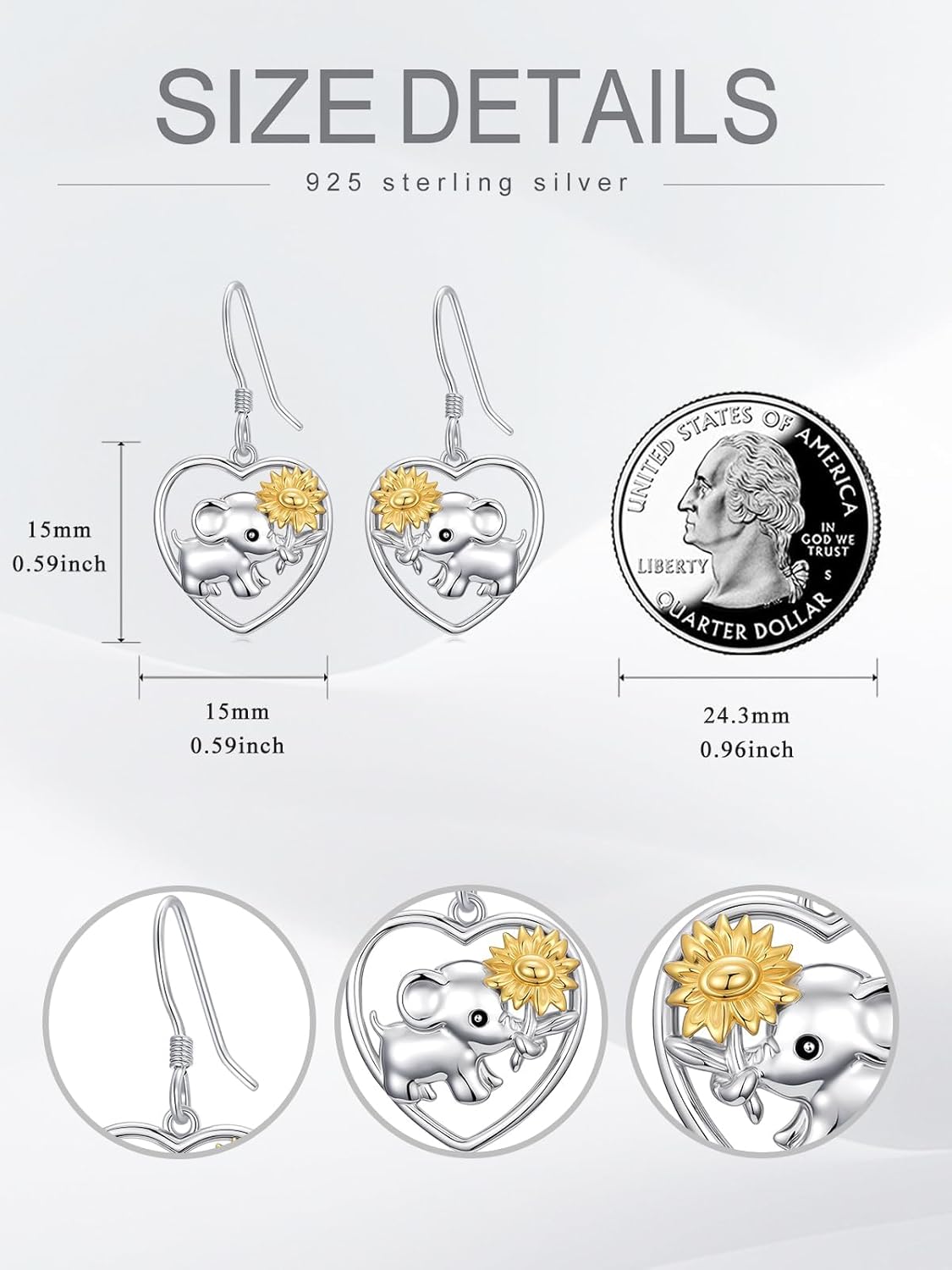 Dog/Elephant Dangle Earrings for Women 925 Sterling Silver Cute Animal Earrings Birthday Jewelry Gifts for Women