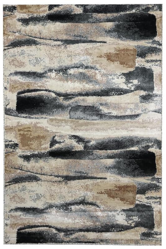 Image of 5 x 7 Feet Modern Carpet for Living Room | Non-Fade Soft Floor Rug for Hall & Bedroom | Easy Clean & Non-Slip Backing