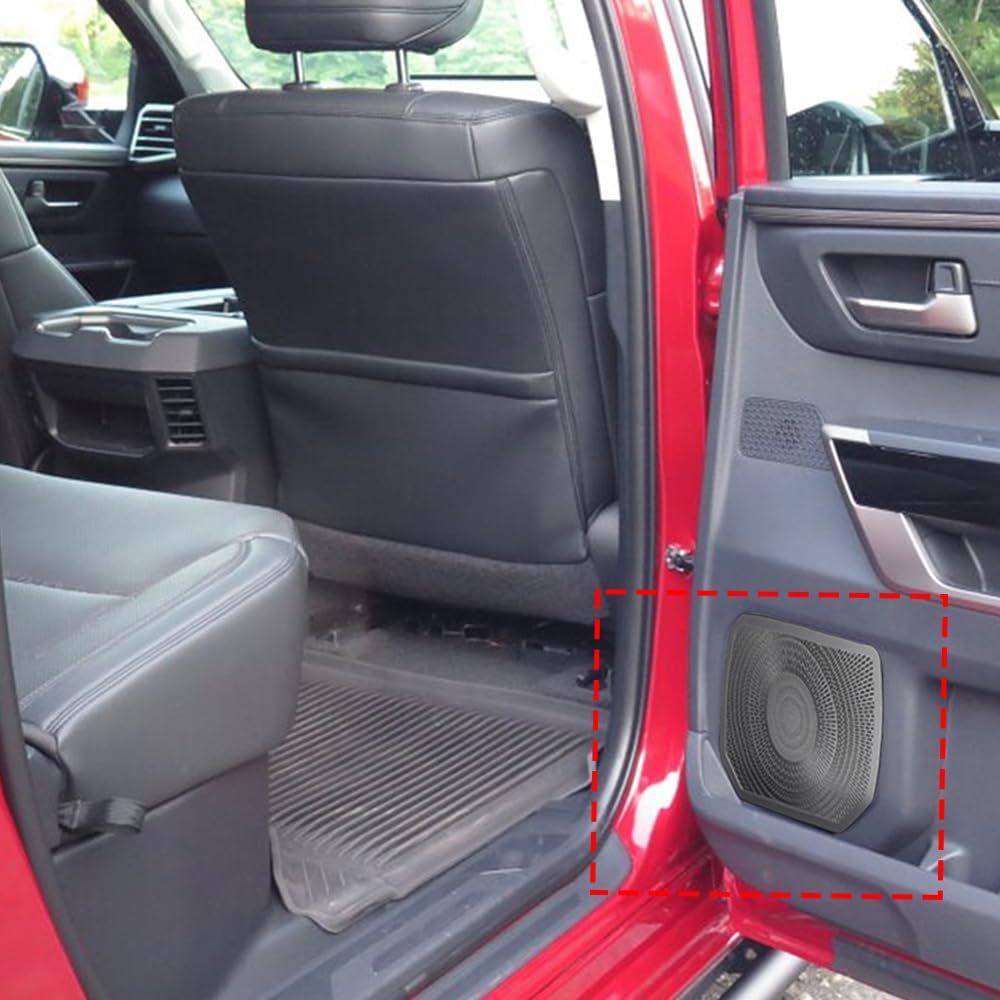 Car Accessories Inner Car Door Panel Audio Cover Trim Compatible with Toyota Tundra 2025 2024 2023 2022 (Black Titanium) 4PCS Stainless Steel