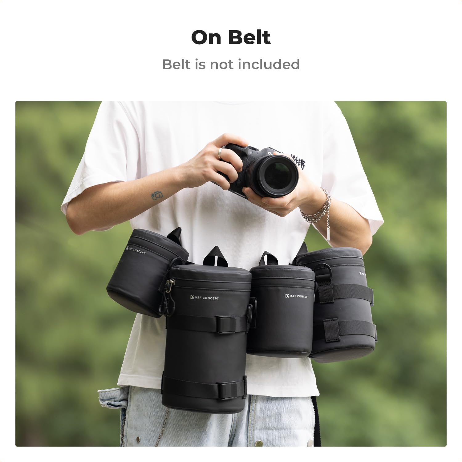 K&F CONCEPT Custodia per Obiettivo con Soffiatore d'Aria, Borsa Obiettivo Impermeabile e Antishock, Protezione per Lenti Fotocamera DSLR/SLR