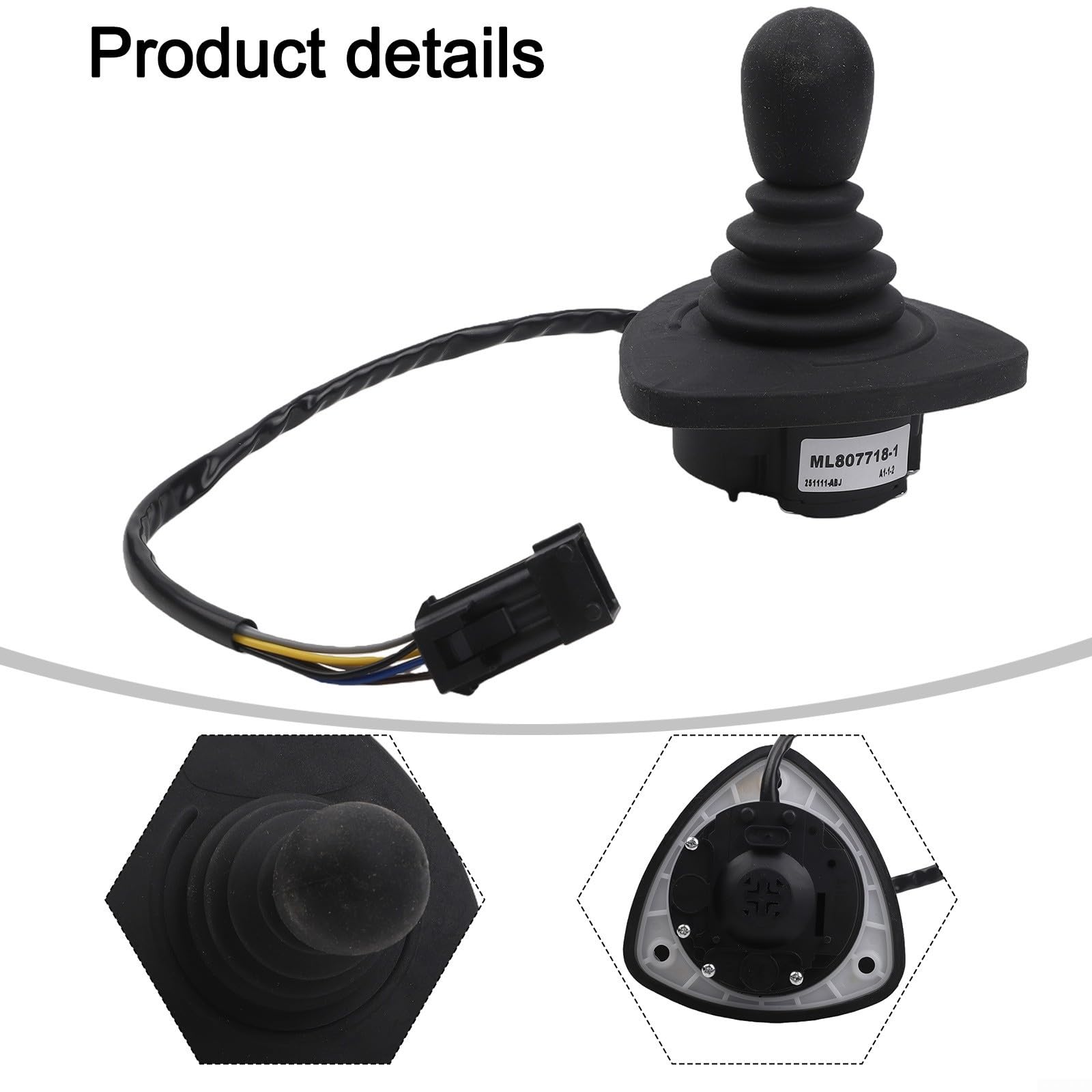 Joystick Controller Handle 7919040042 per carrelli elevatori Linde 335 336-2, unità di ricambio in plastica ABS, resistente all'usura, montaggio rapido, nero