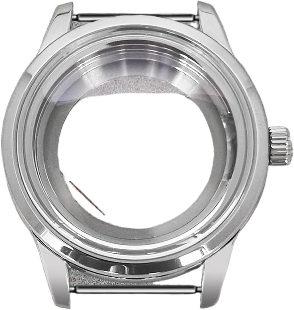 39.5mm Circle Shaped Silver Watch Case for 31mm Dial - Compatible with NH35/34 Automatic Movement