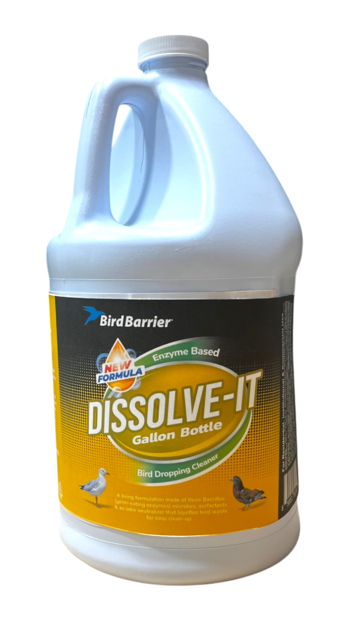 BIRD BARRIER Dissolve-It Enzyme Cleaner - Bird Dropping - Dissolves Waste – Treat Affected Areas Before Installing Bird Control Products - 1 Gallon Makes 2 Gallons