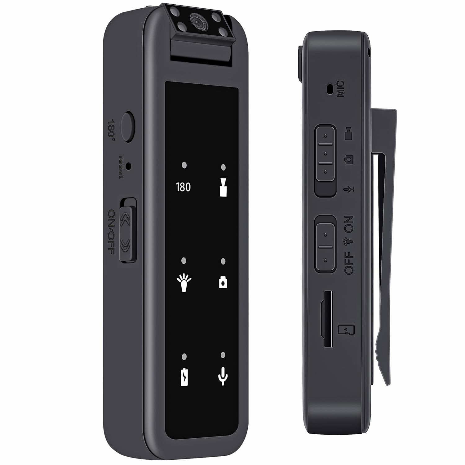 128GB 1080P Mini Body Camera,Body Worn Camcorder 5 Hours HD Wearable Action Cam with 180° Rotating Lens,with Night Vision, Easy to Take for Traveling,