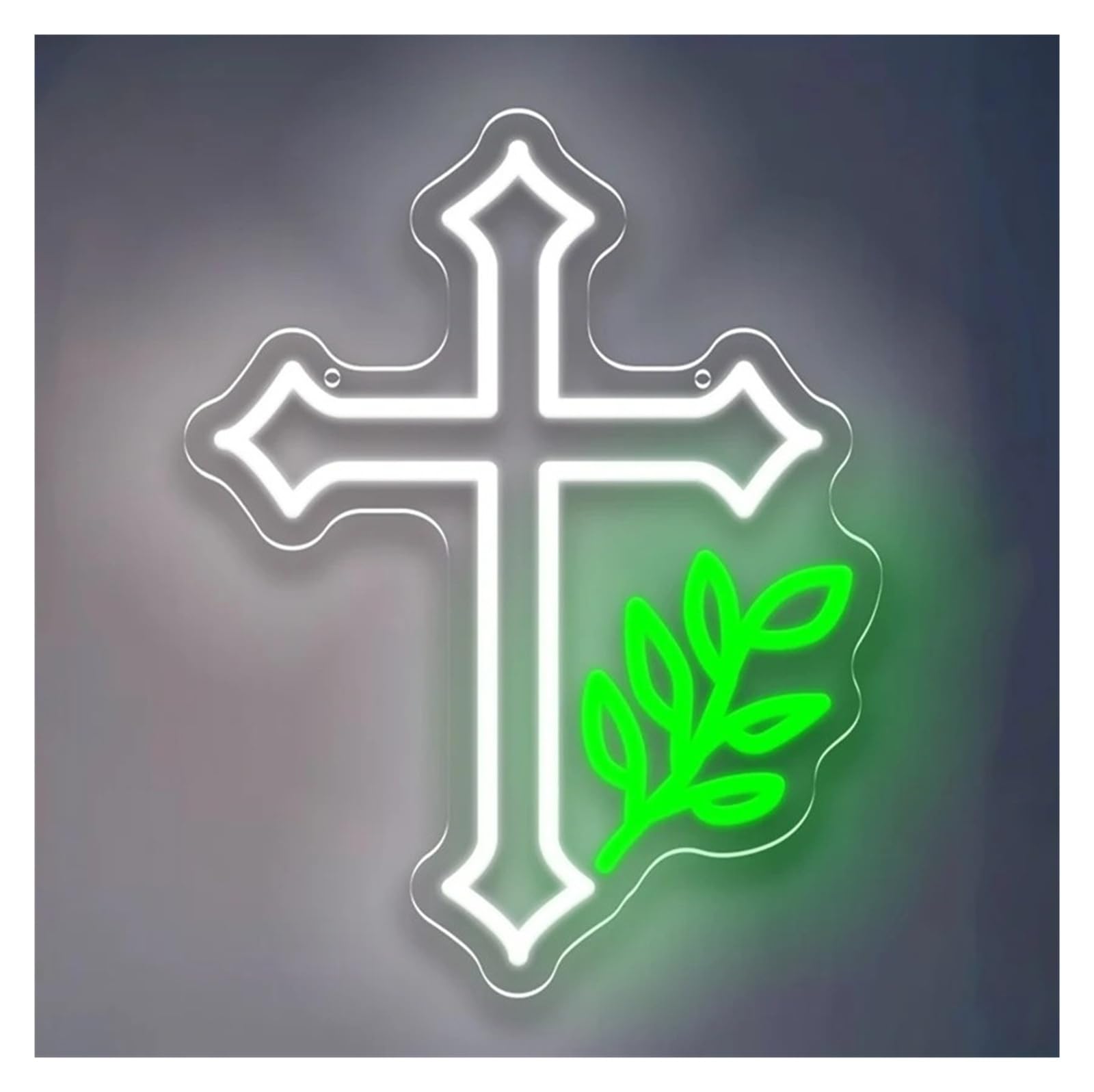 RONGCH Hanging Art Signs Cross Neon Sign Wall Decoration for Church Bedroom Gameroom Livingroom Birthday Party 35.6x28cm(C)