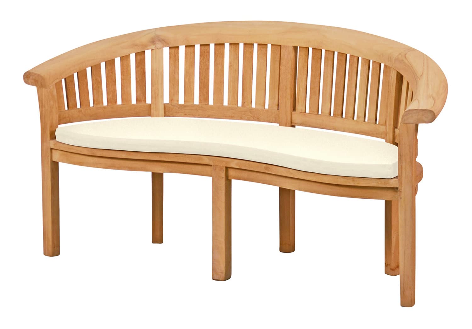 Kai Wiechmann Auflage Bananenbank Gartenbank Polster geschwungen 139 x 49 cm weiß Premium