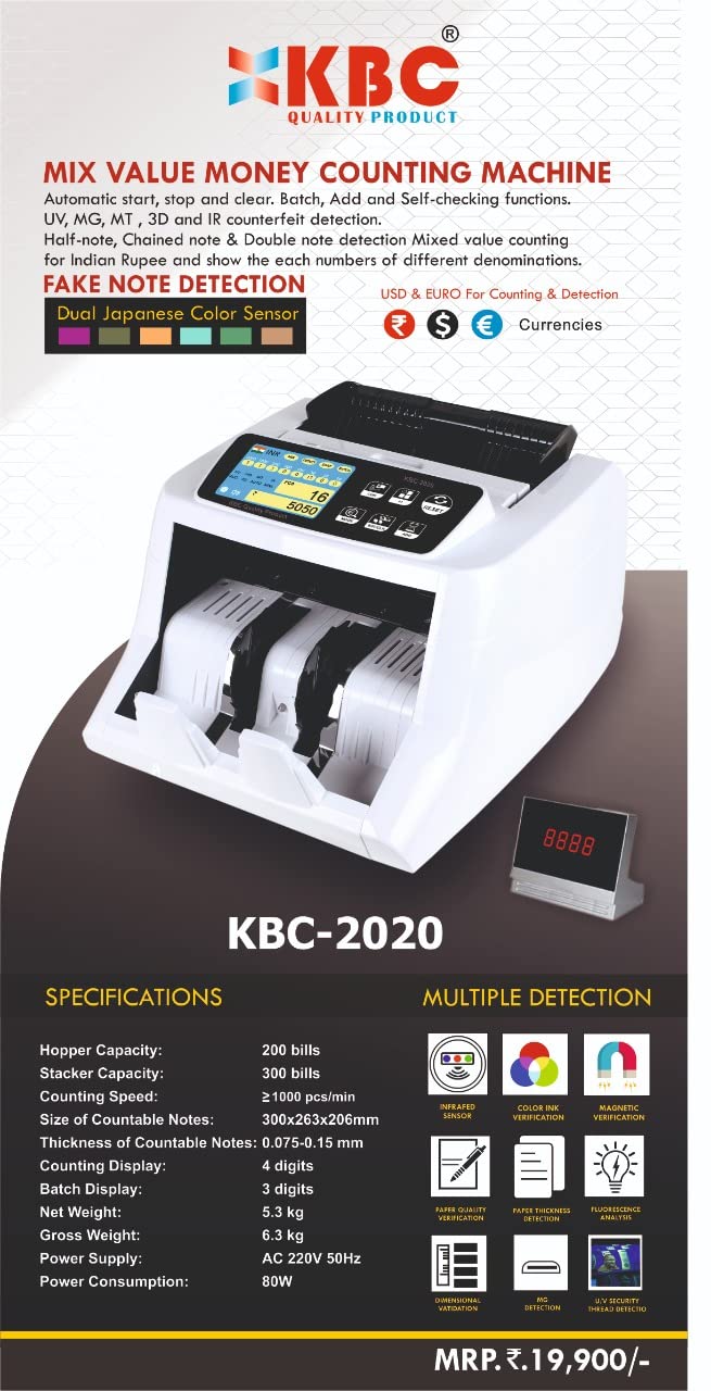 KBC 2020 Mix Value Money Counting Machine Amazon.in Office Products