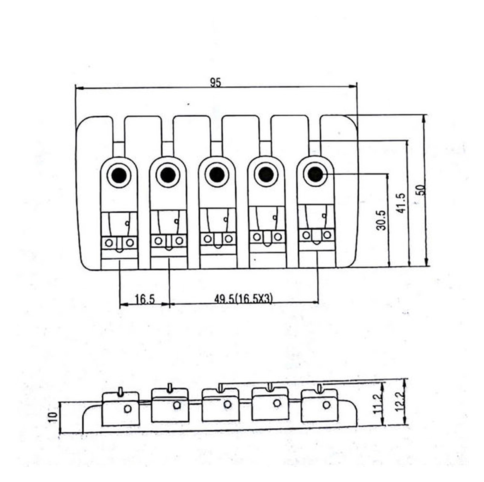 mostków do gitary elektrycznej Mostek Do Gitary Elektrycznej Czarny 5-strunowy Masywny Mostek Do Gitary Elektrycznej