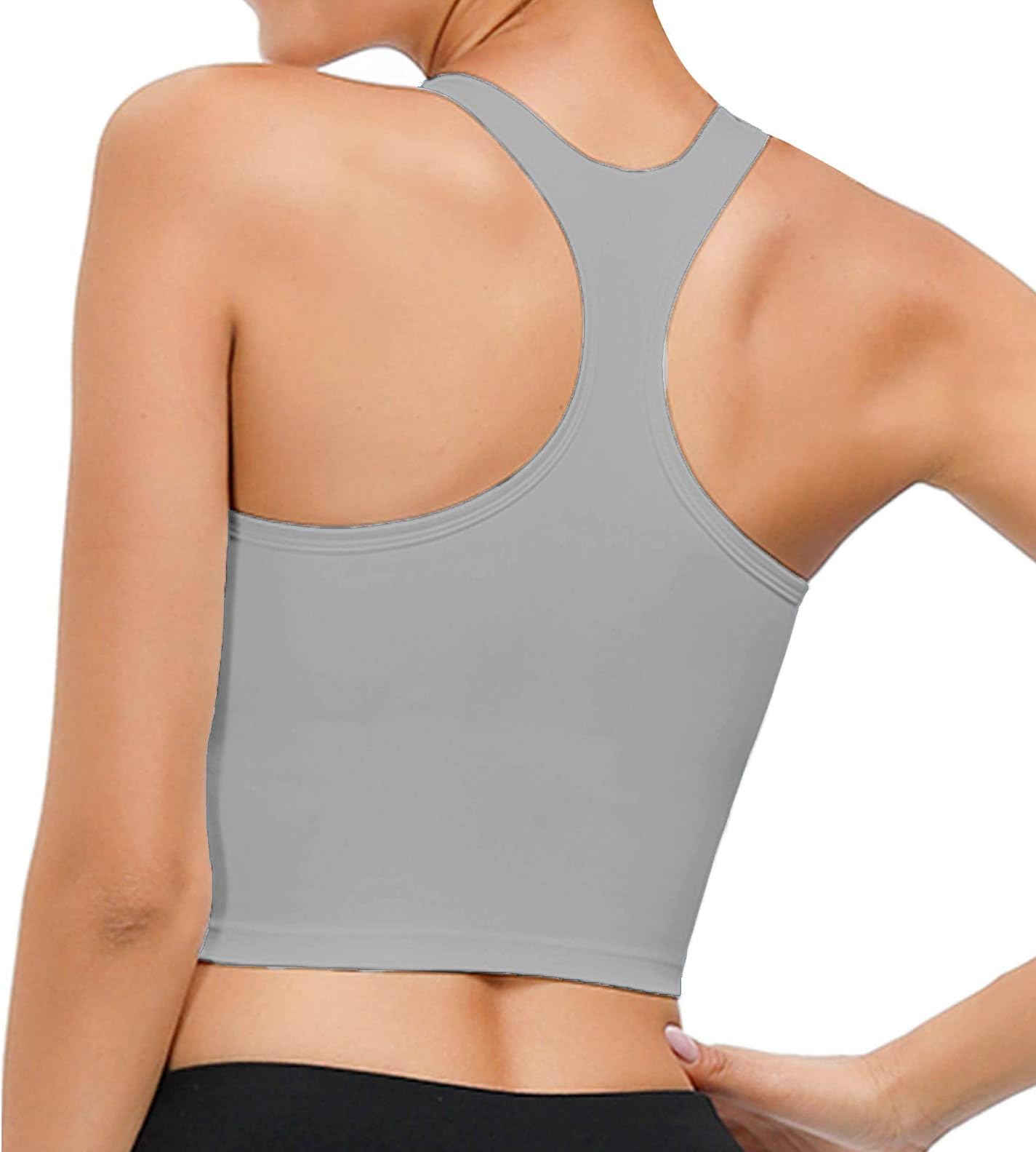Women Racerback Sports Bra Padded Seamless Crop Top Yoga Workout Tank top Bra