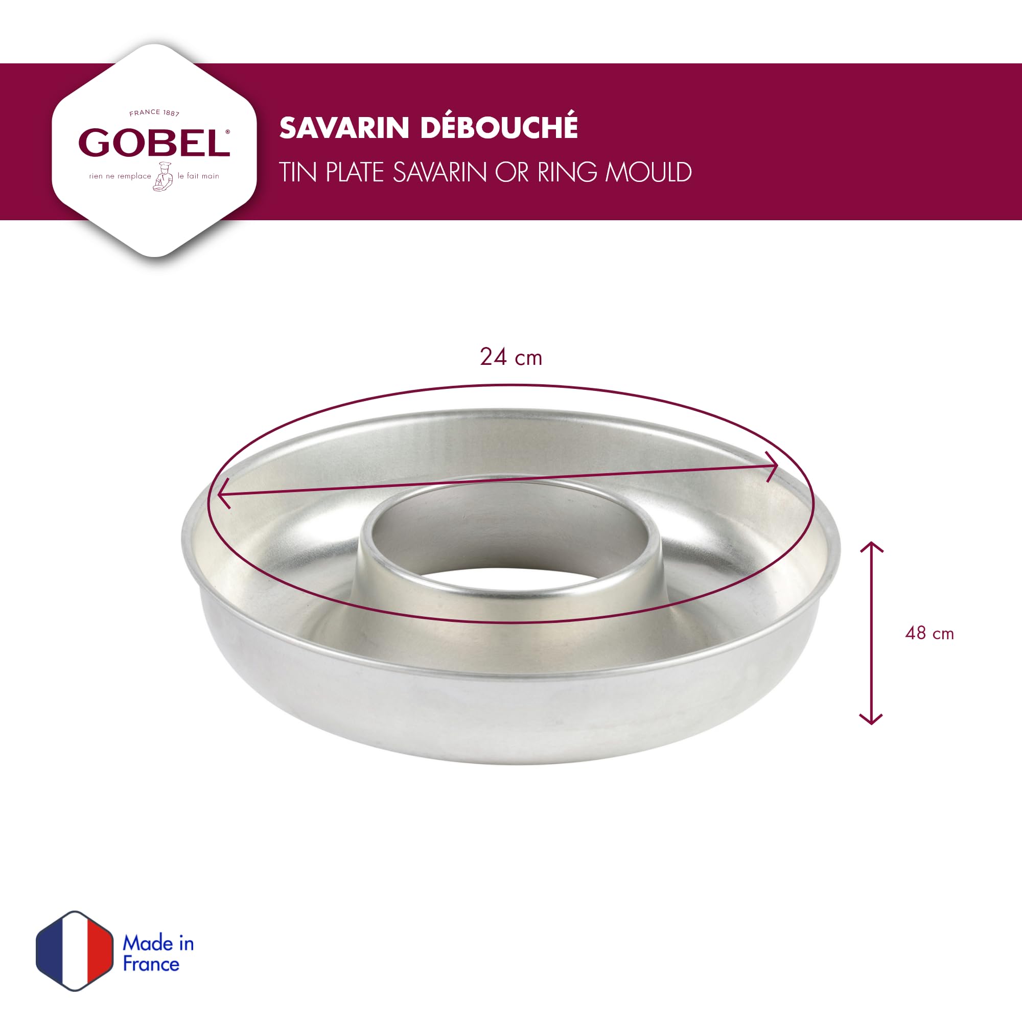 Gobel 124050 Sandkratzform aus Eisen, Durchmesser 24 cm, Weiß