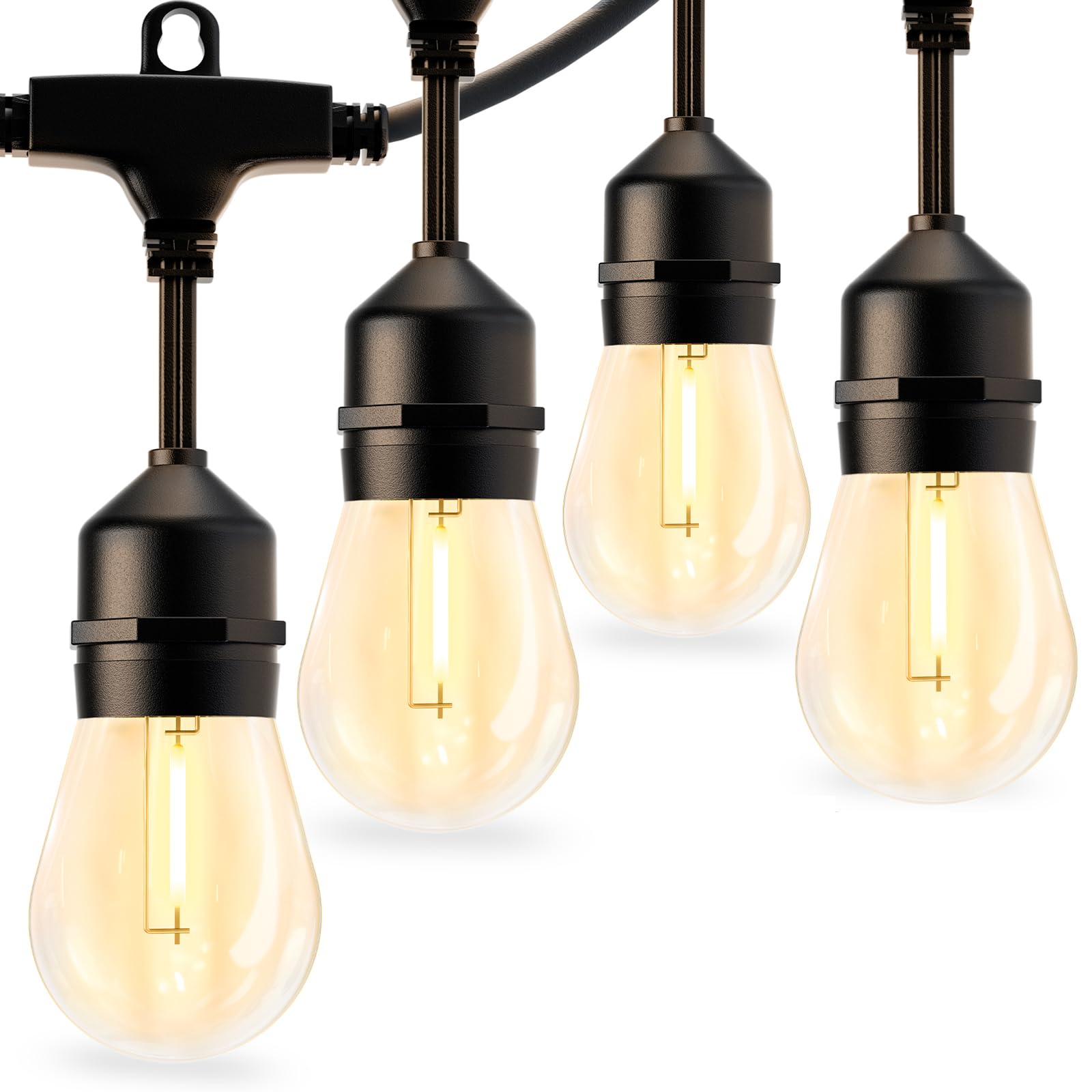 Svater S14 Festoon Lights Outdoor 38M-IP65 Waterproof Connectable String Lights with 1W E27 Shatterproof LED Bulb, Garden Light Main Powered Heavy Duty Garden & Patio Lighting — image 1