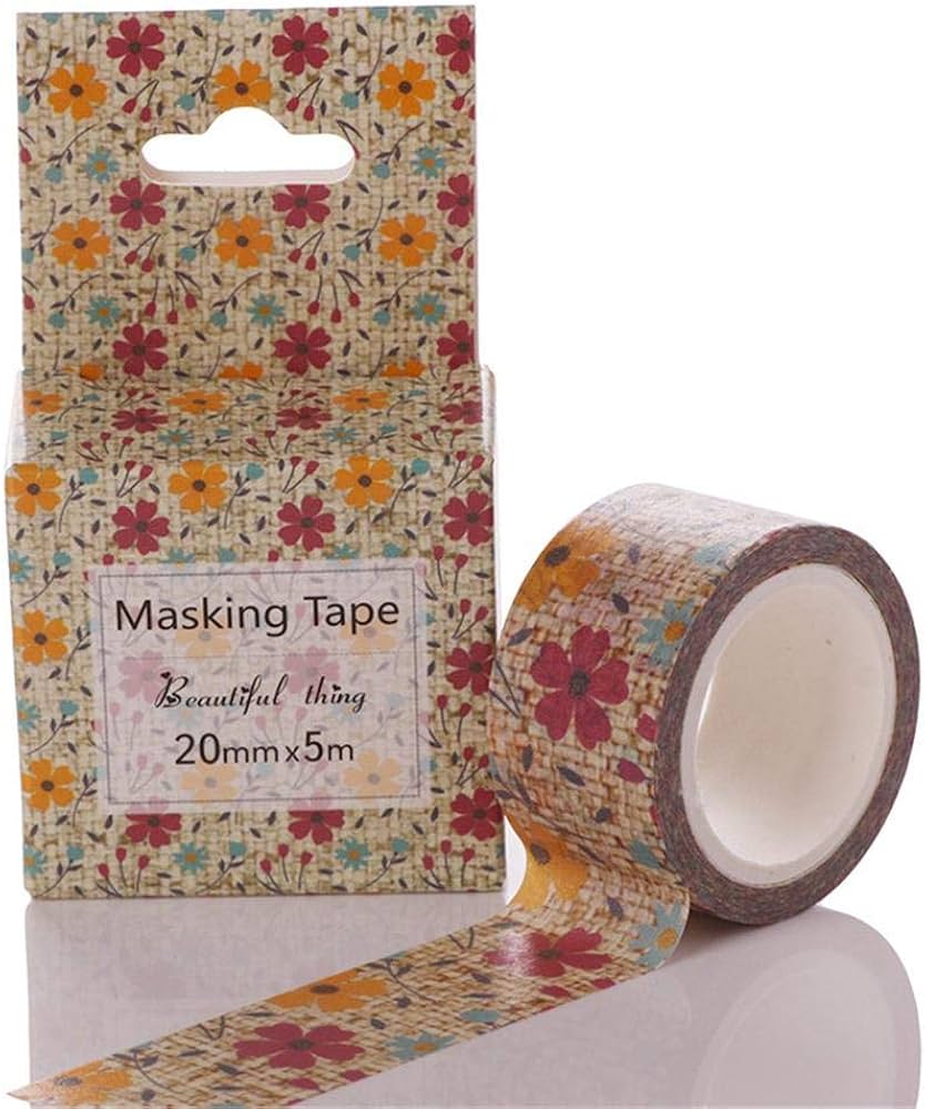 KAVI' S 20 rotoli Washi Tape Set, nastro vintage adesivo decorativo per arte ispirata a foglia d'oro nastri, per arti, pallottola di giornale