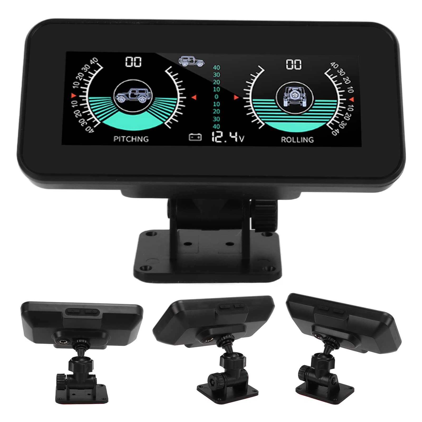 AMONIDA Inclinometro Digitale per Auto DC11.5V-30V Universale HUD Alta Risoluzione Nero