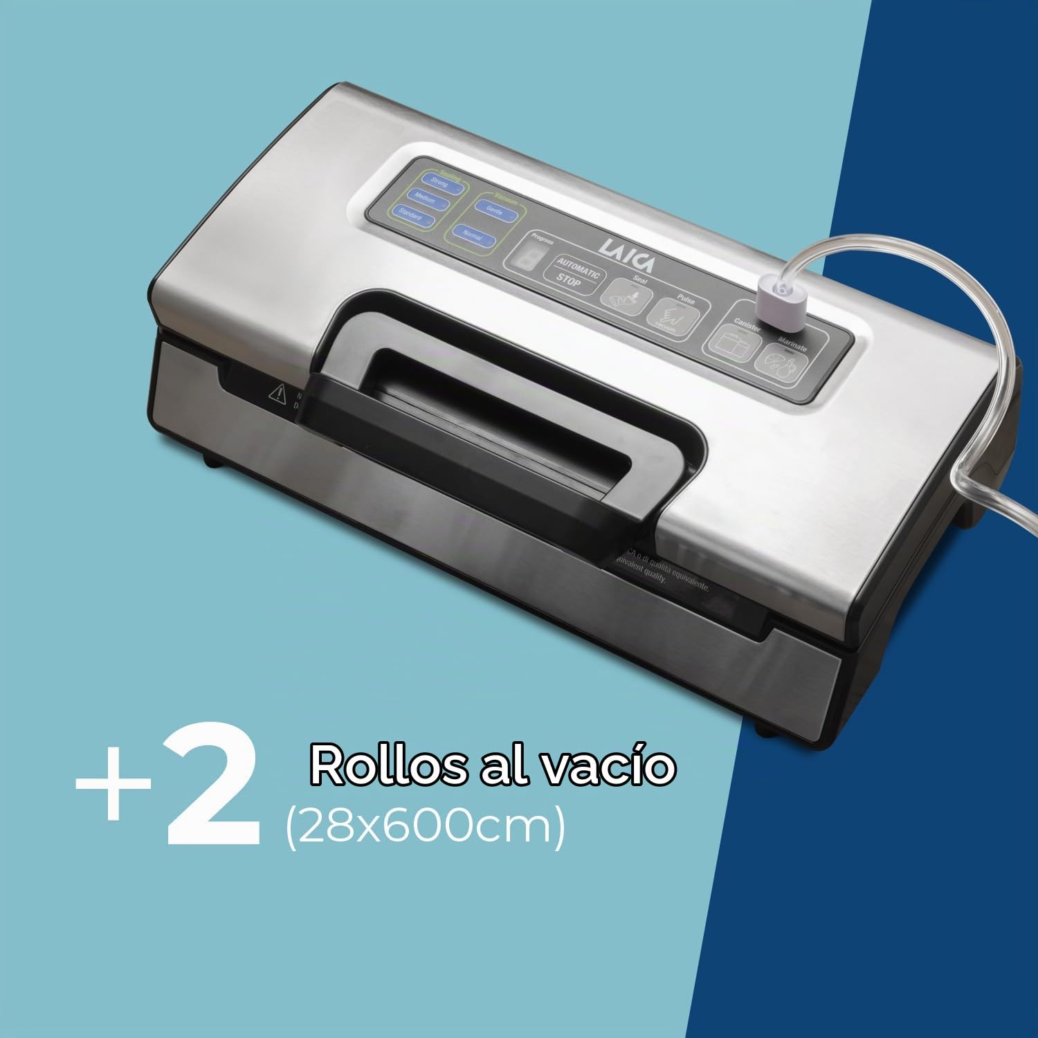 LAICA VT3220 Máquina de vacío profesional, apta para todos los alimentos, función de marinado rápido, mantiene los alimentos frescos hasta 5 veces más, incluye 2 rollos de vacío