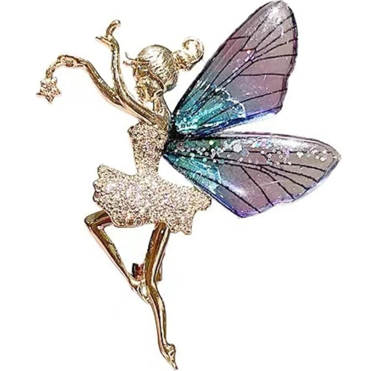 Brooch Pin for Women, Winged Dancing Girl Brooch, Saree Brooch for Women and Brooches for Women, Fashion Accessory for Weddings and Office Wear