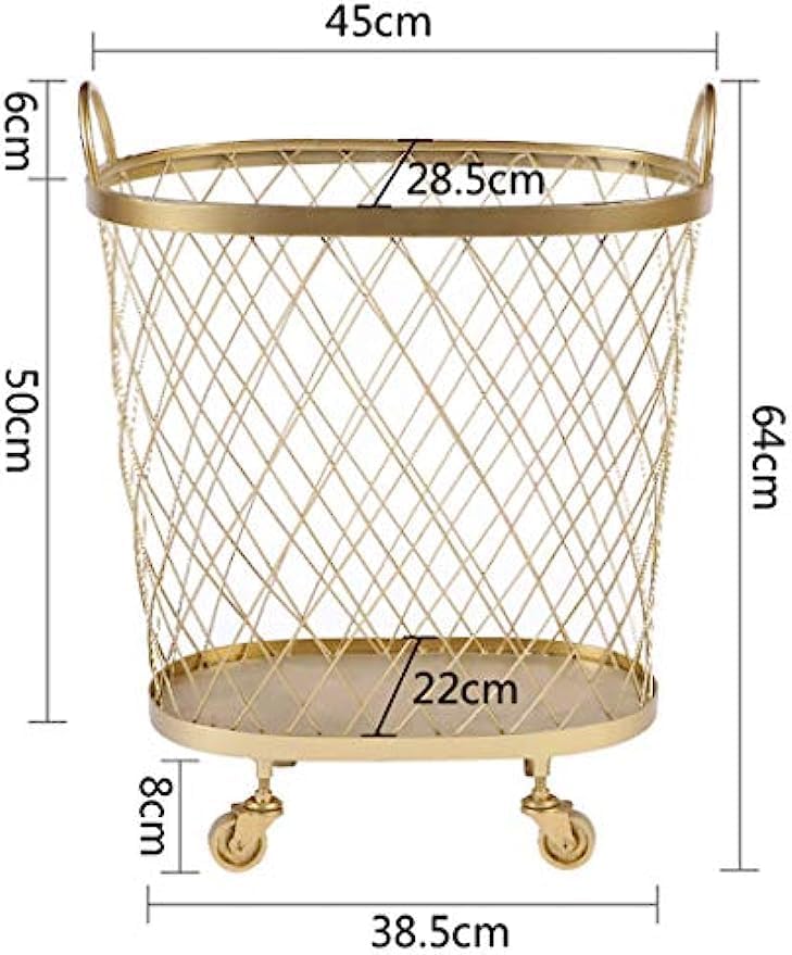 Miniatura 5 de Cesta de lavandería con ruedas de hierro forjado, cesta de almacenamiento de juguetes, cesta de almacenamiento de cocina, cesta de lavandería con