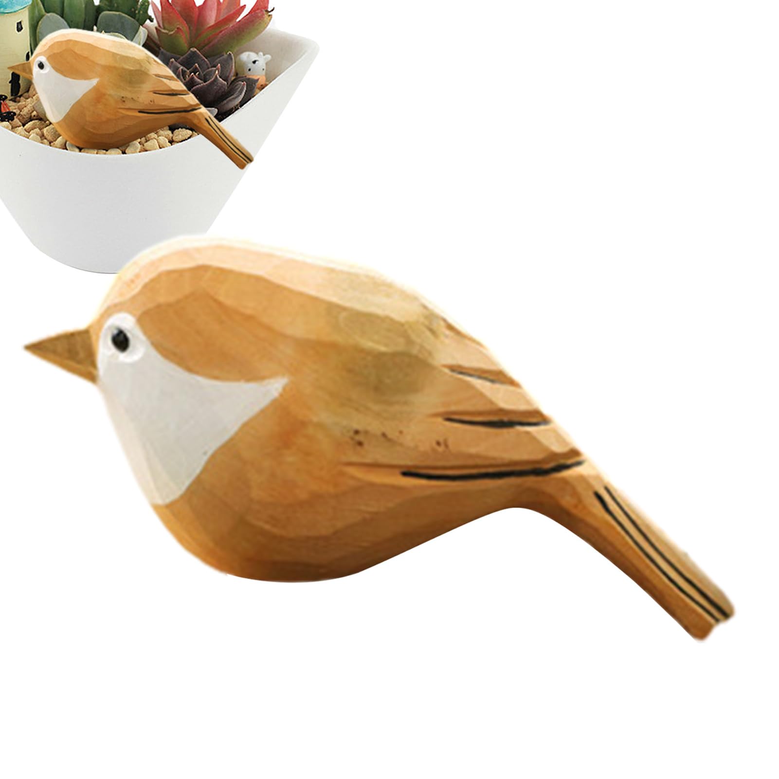 Teksome Bird Figurines,Hand Carved Wooden Birds | Hand Carved Painted Wooden Statues for Home Decor Accents Figurines Ornaments for Shelf Table Decor
